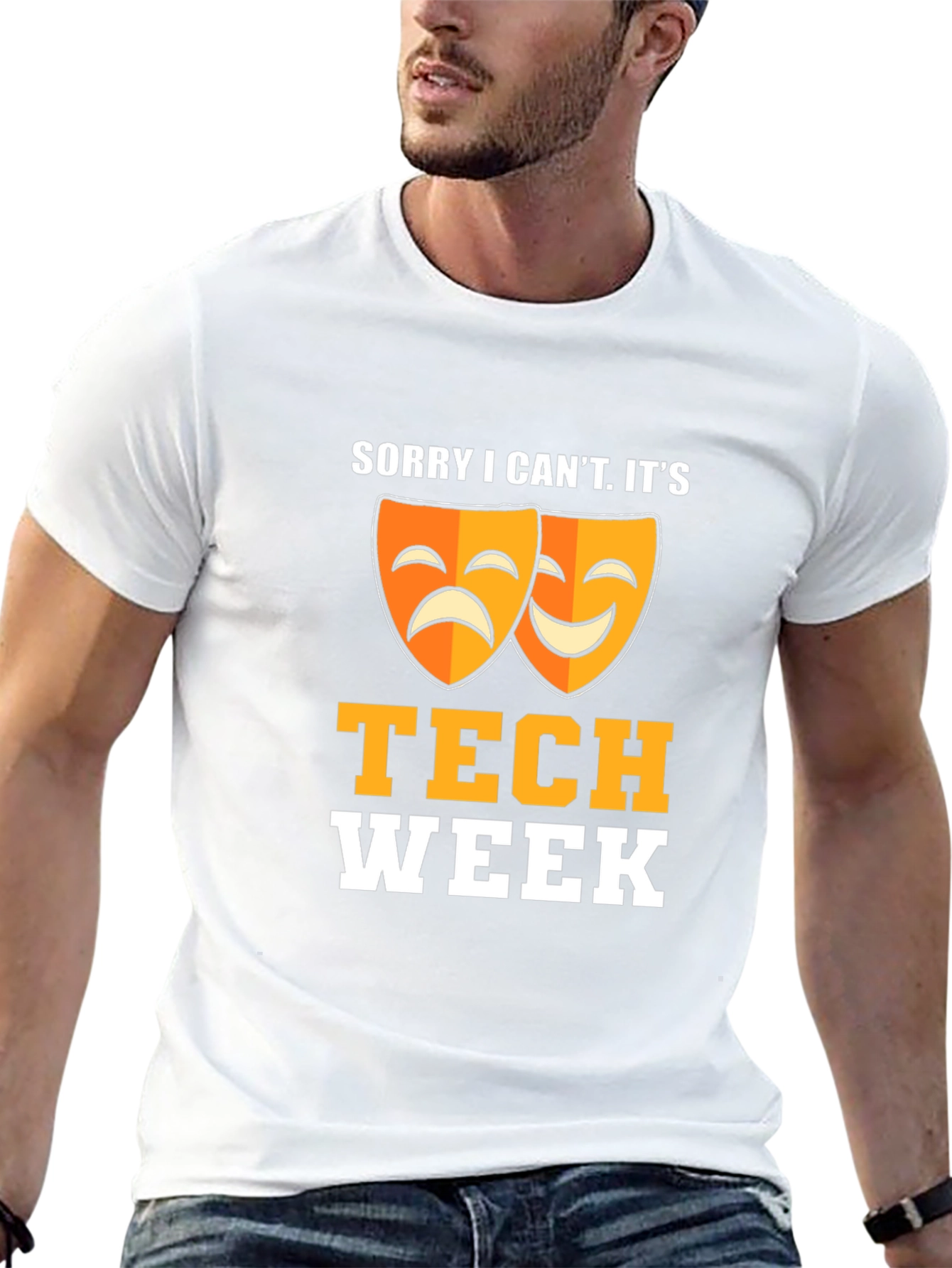 Tech Week Drama Masks Graphic Tee