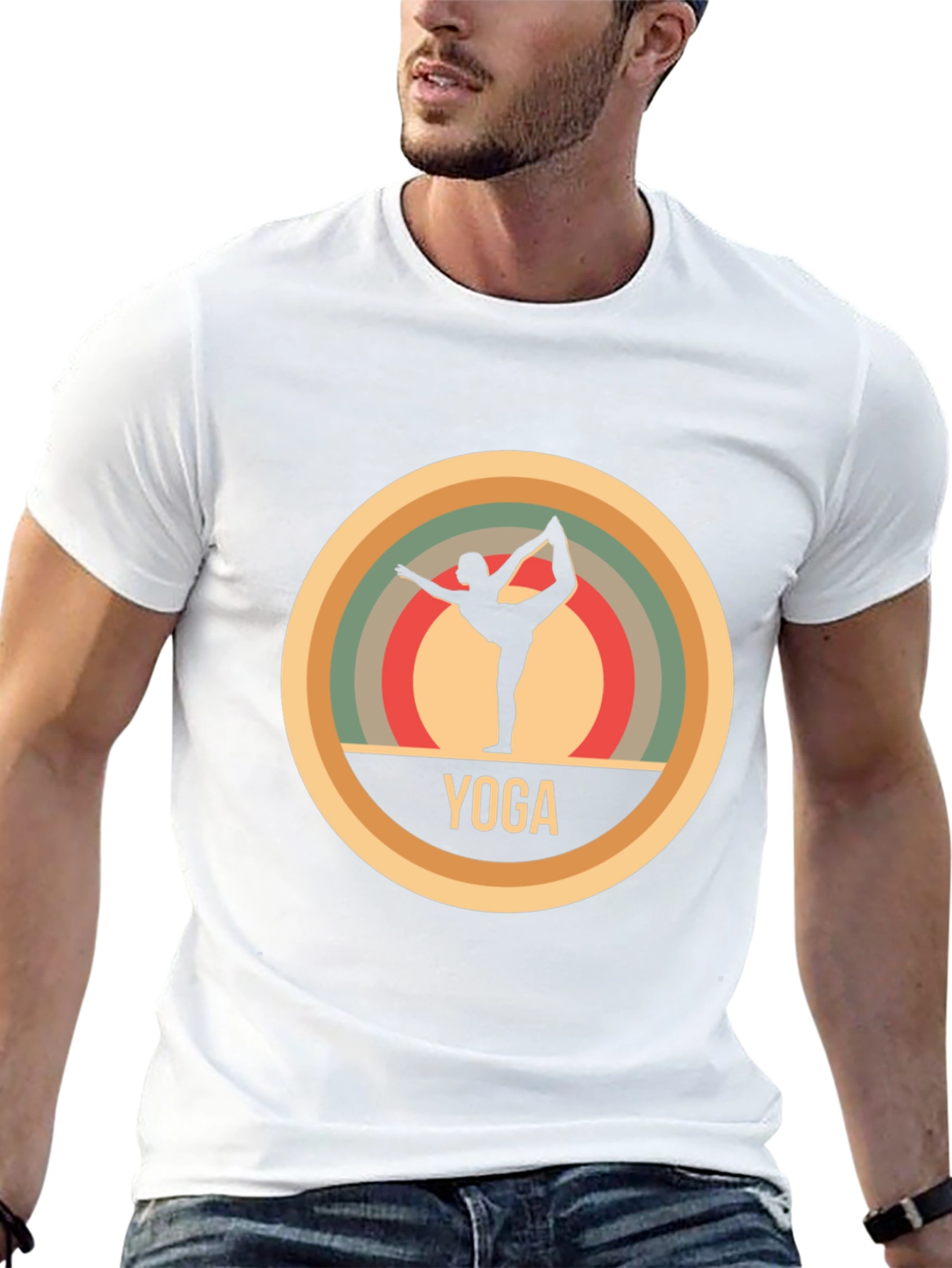 Yoga Silhouette T-Shirt - Retro Style Design
