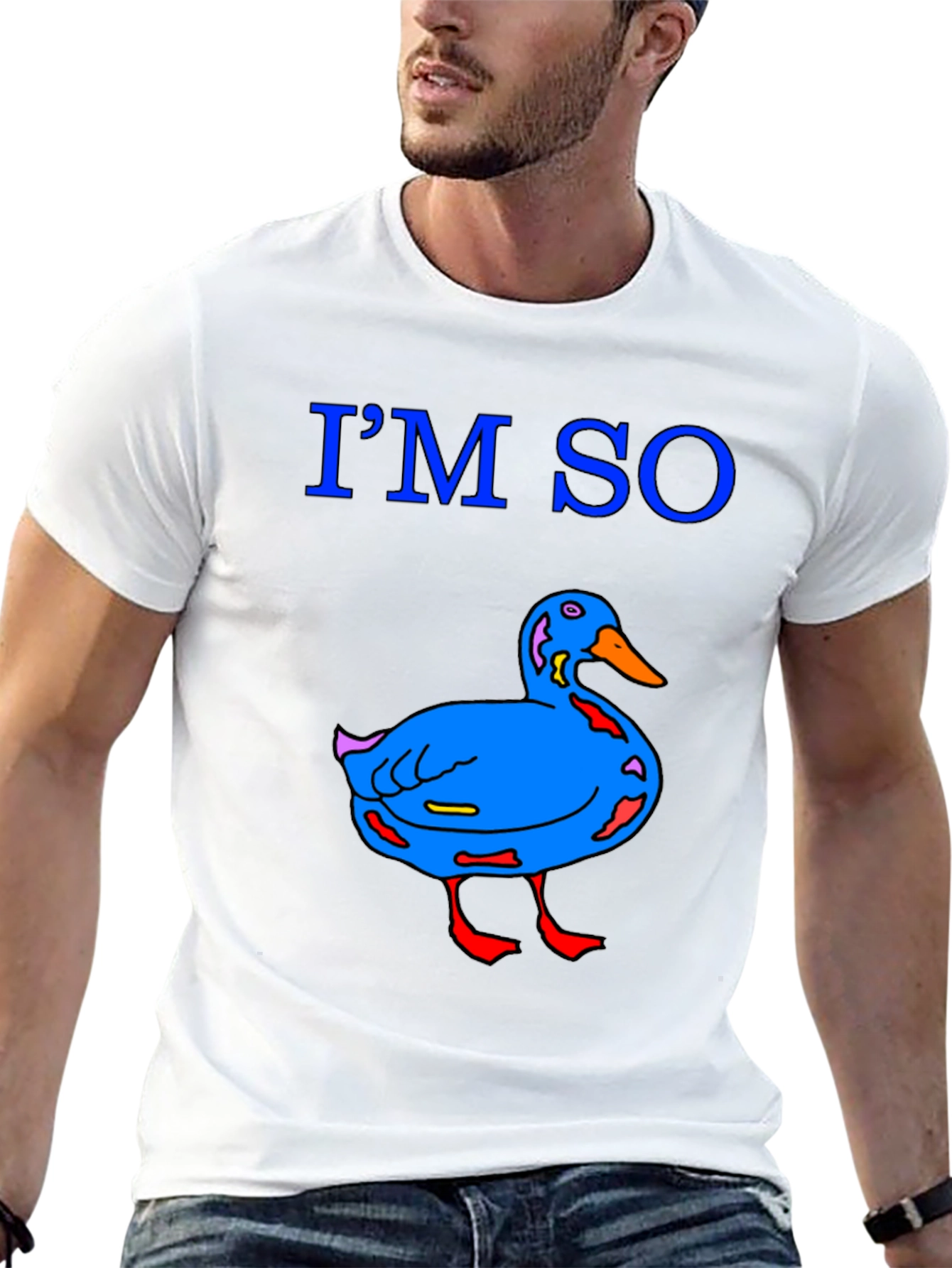 Funny Duck Graphic T-Shirt - Black Cotton Tee