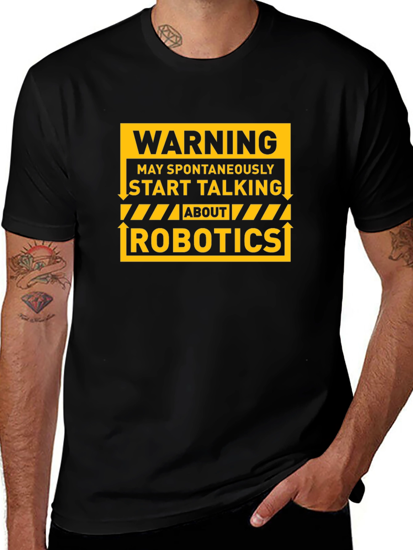 Warning Robotics T-Shirt - Funny Geek Tee
