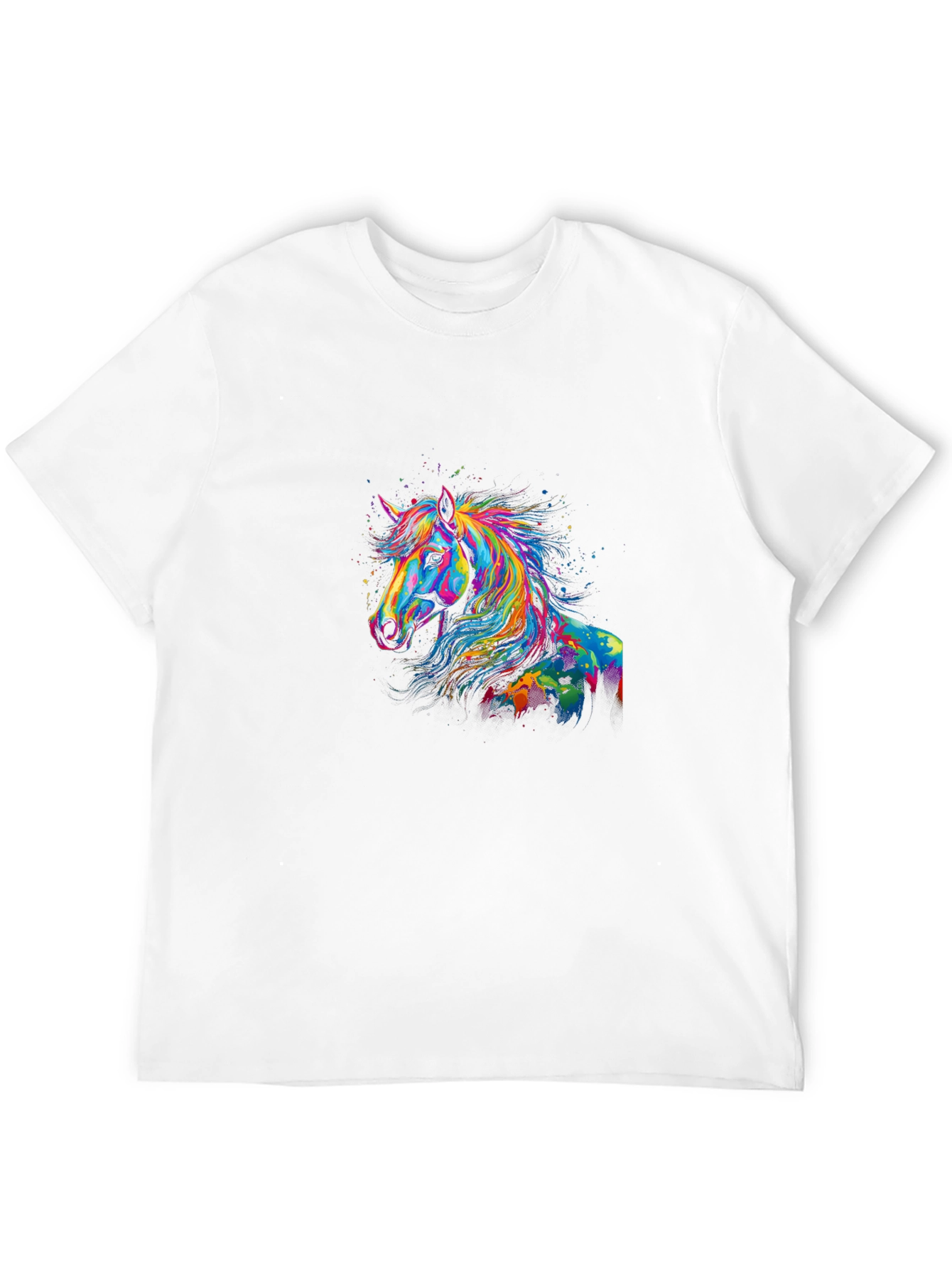 Rainbow Horse Graphic Black T-Shirt