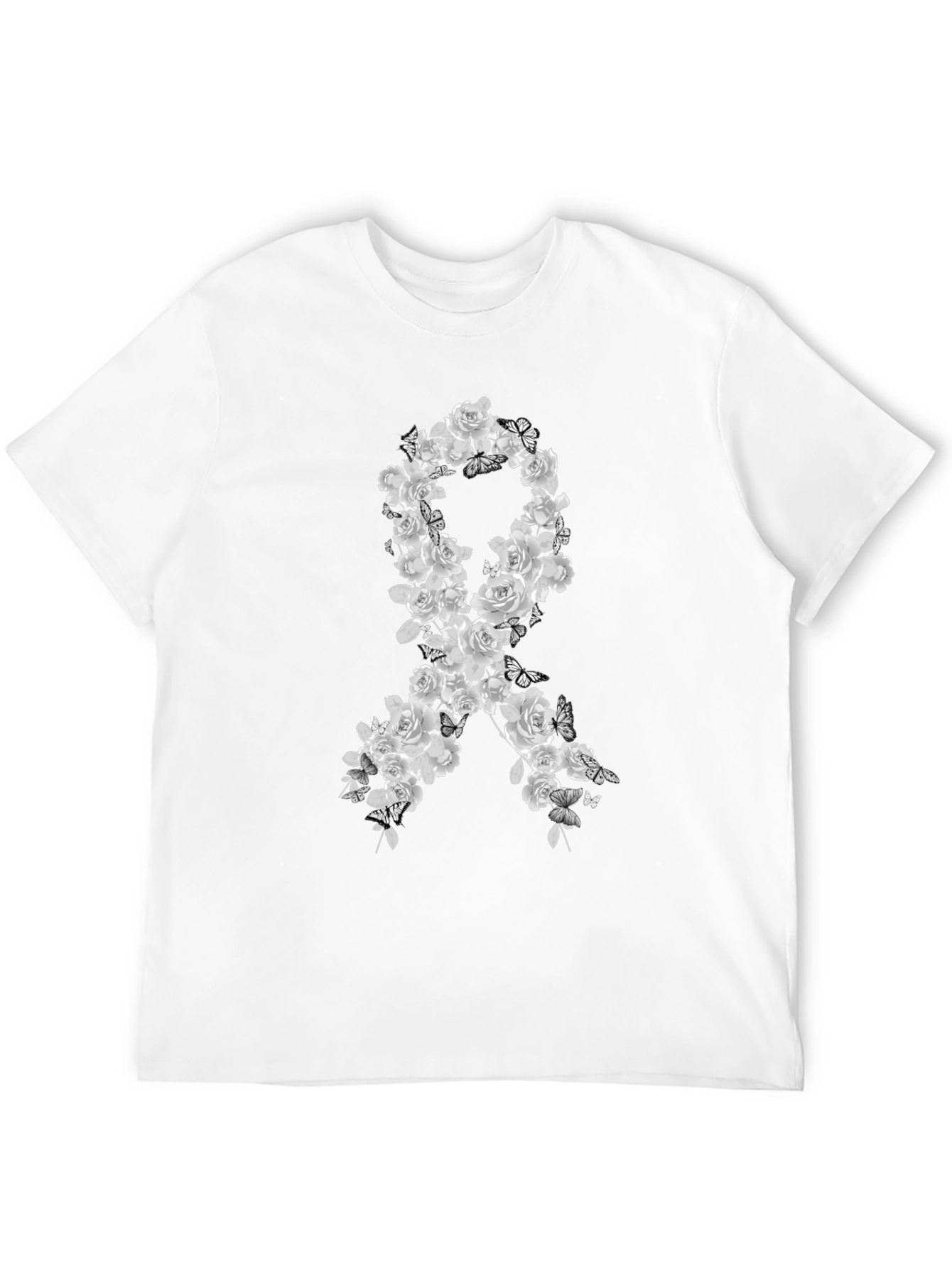 Floral Awareness Ribbon Graphic T-Shirt