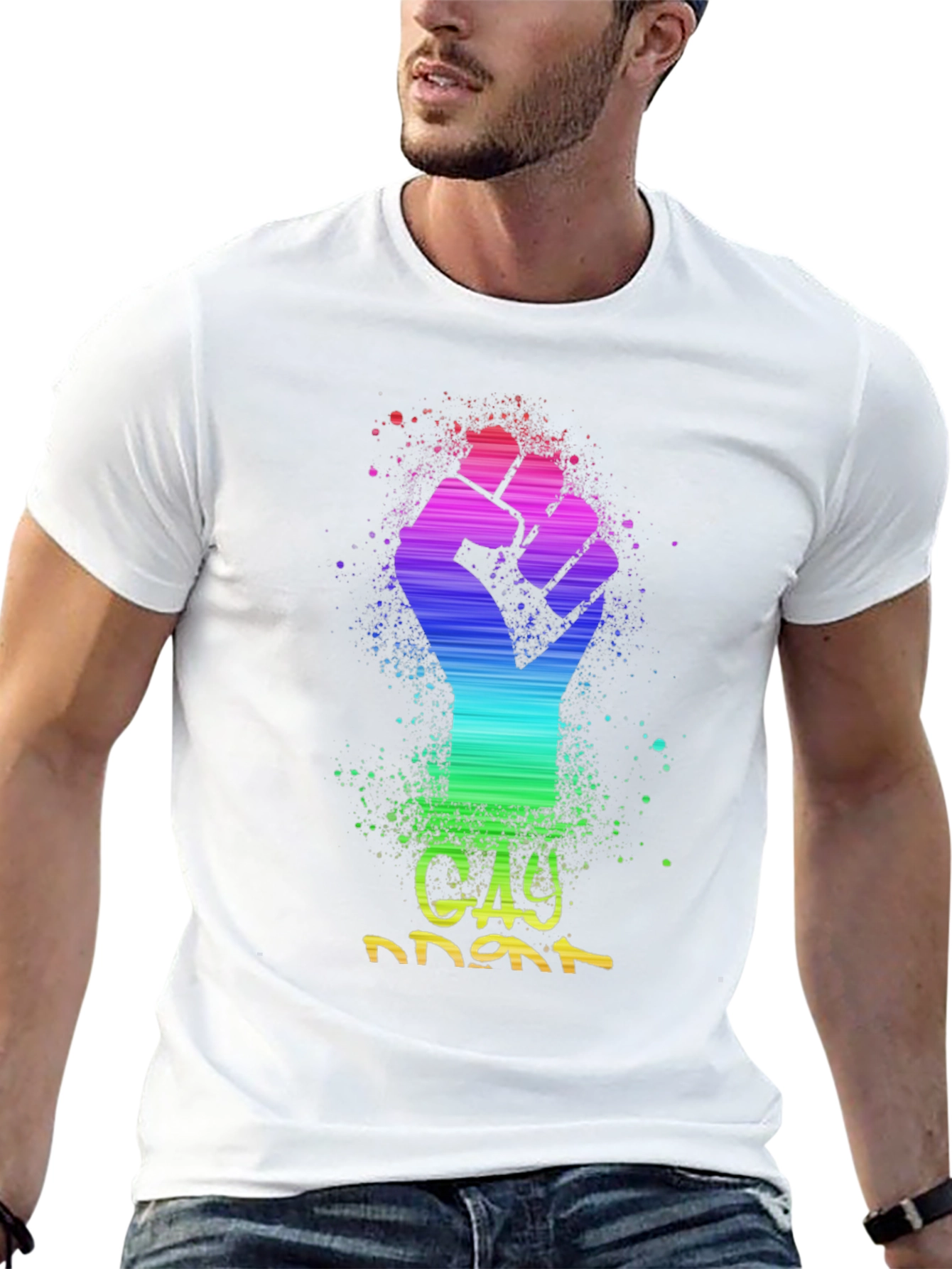 Rainbow Gay Power Fist T-Shirt - Pride Tee