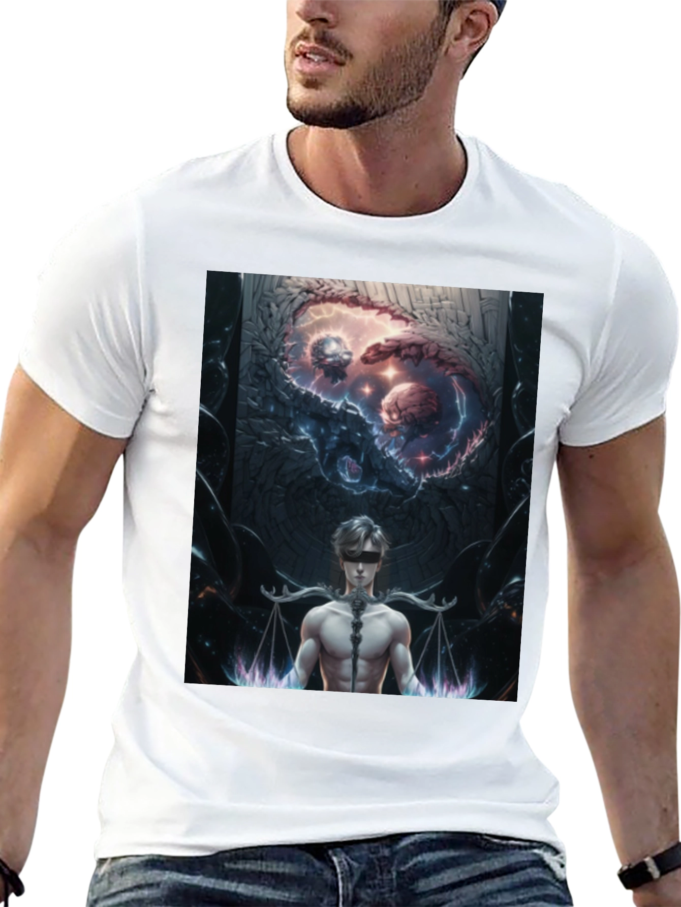Libra Scales Man Black T-Shirt