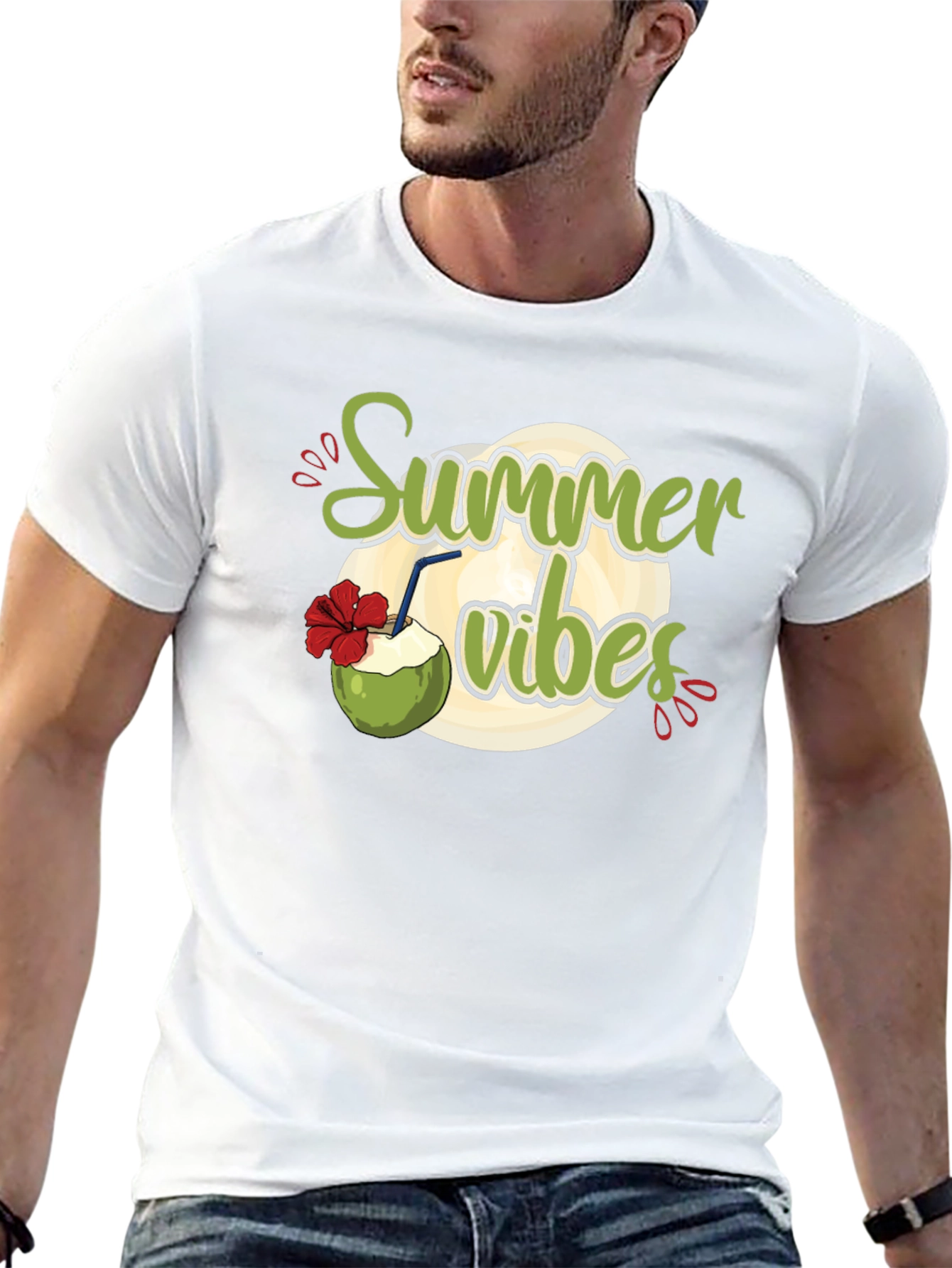 Summer Vibes Graphic Black T-Shirt