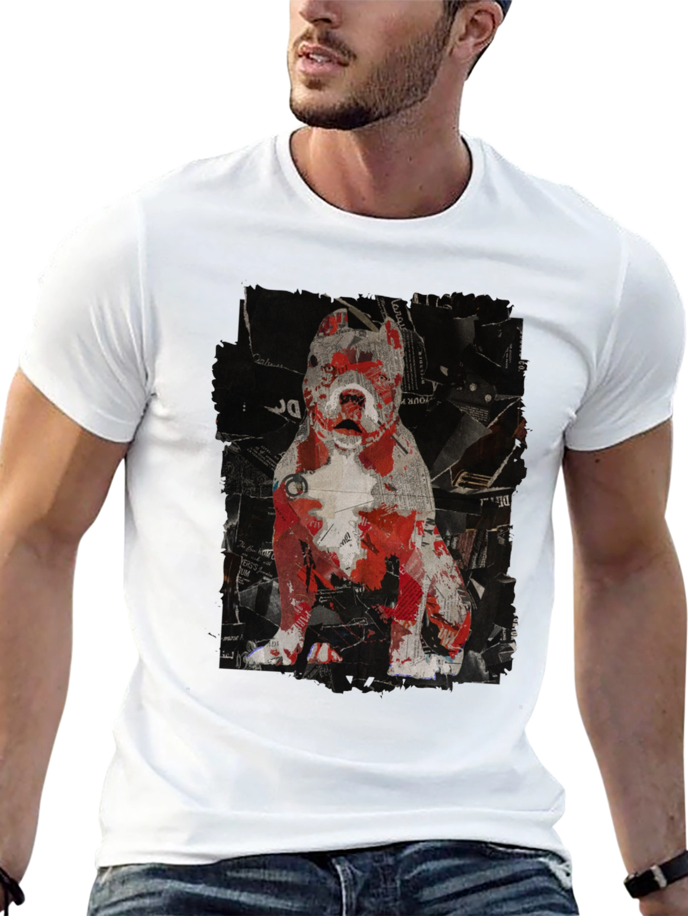 Abstract Red Dog T-Shirt – Artistic Dog Lover Graphic Tee Gift
