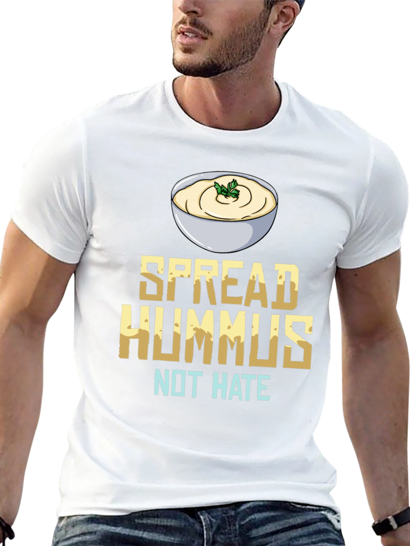 Spread Hummus Not Hate T-Shirt Vegan Foodie Tee