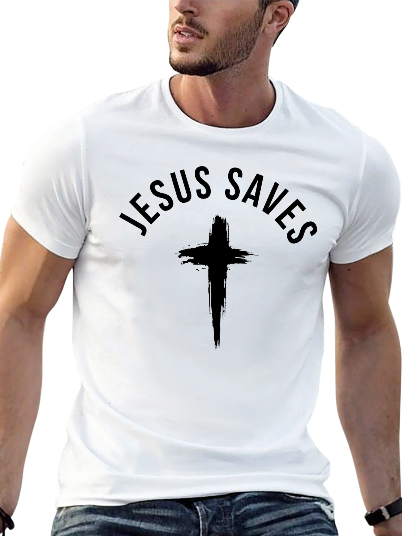 Jesus Saves Graphic Tee - Stylish Christian Apparel