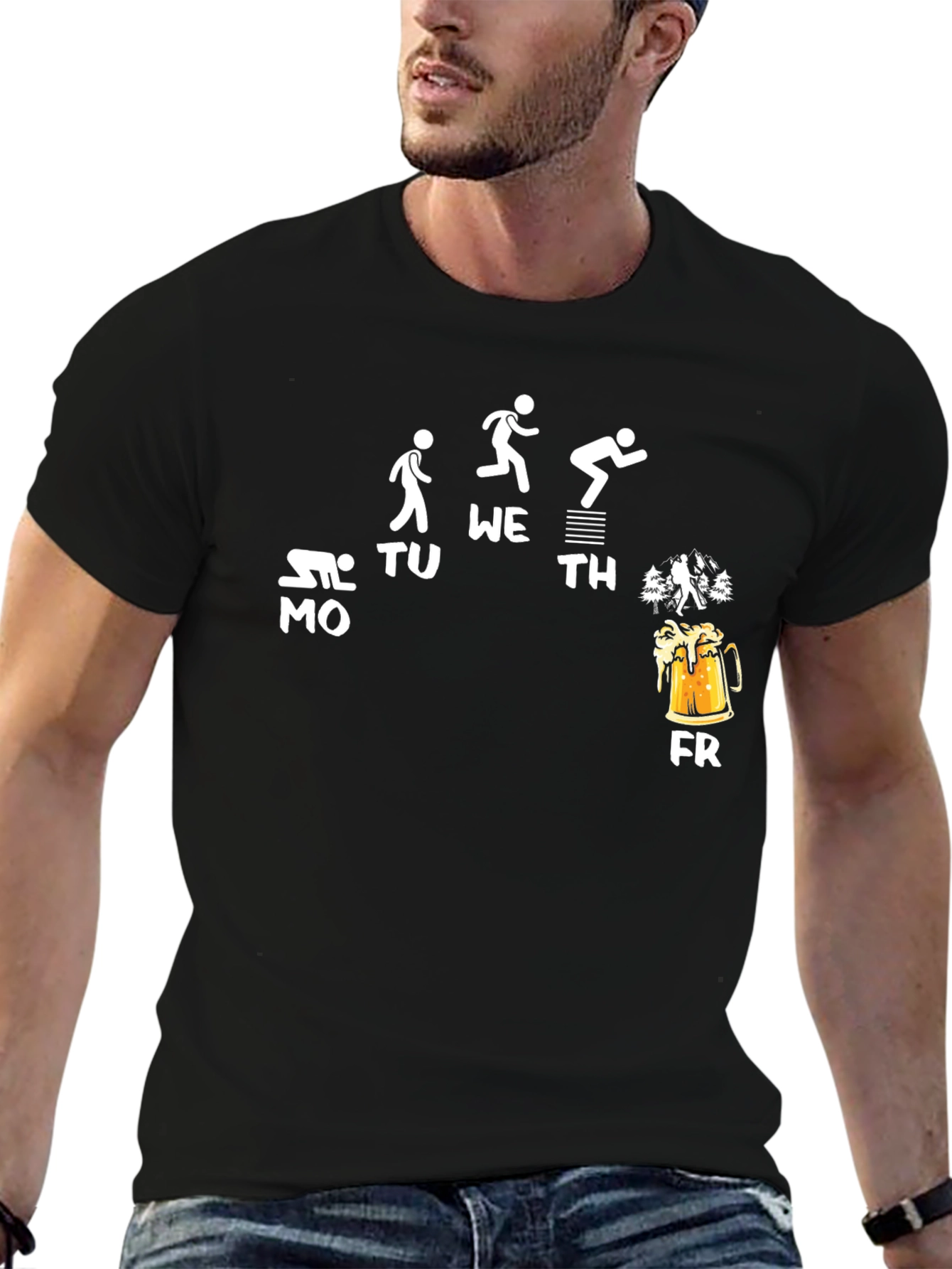Work Week to Weekend Black Graphic T-Shirt