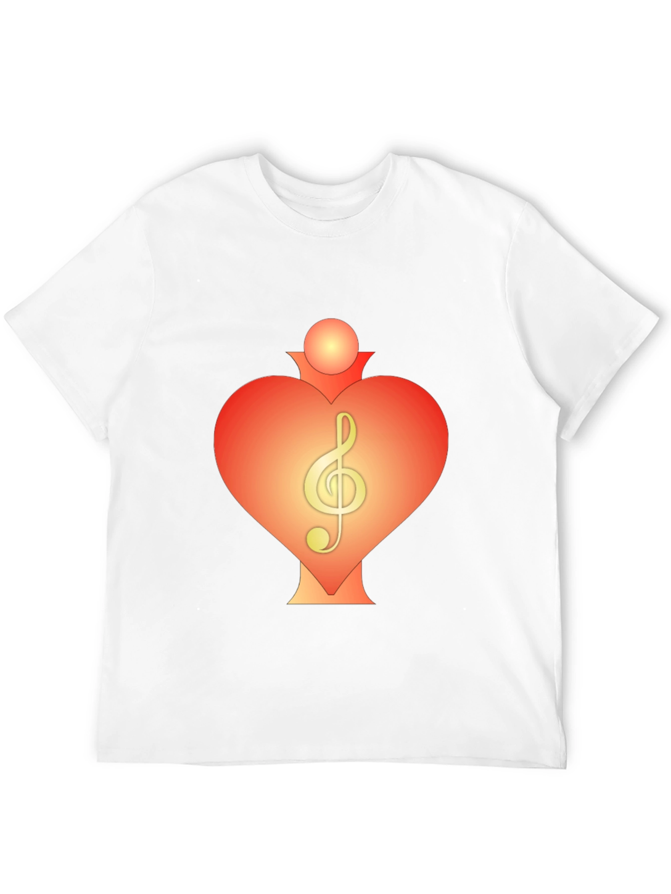 Heart Treble Clef Black T-Shirt