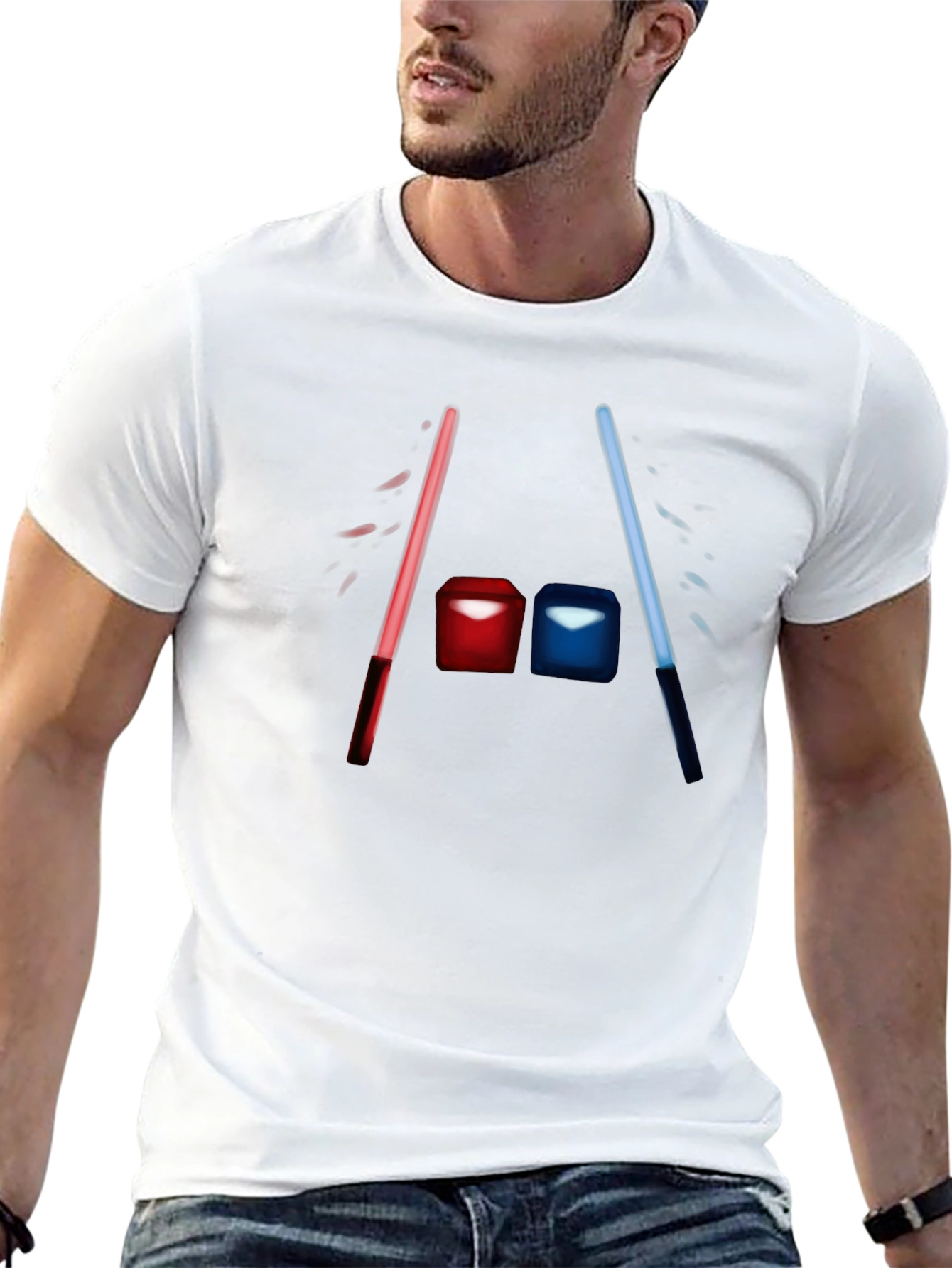 Duel Cubes Tee - Black Cotton Graphic T-Shirt