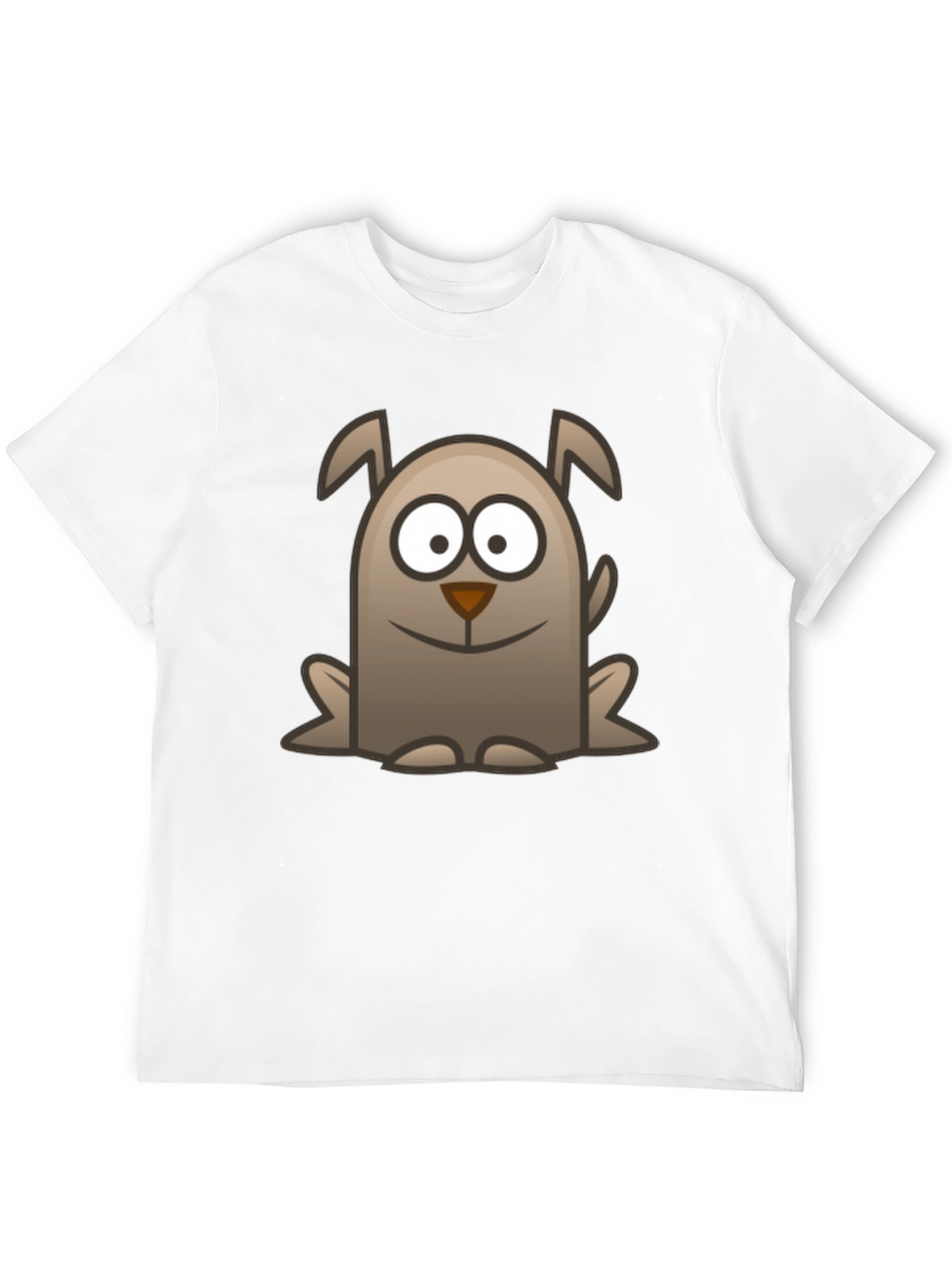 Cartoon Dog Graphic Tee - Black Cotton Casual Shirt