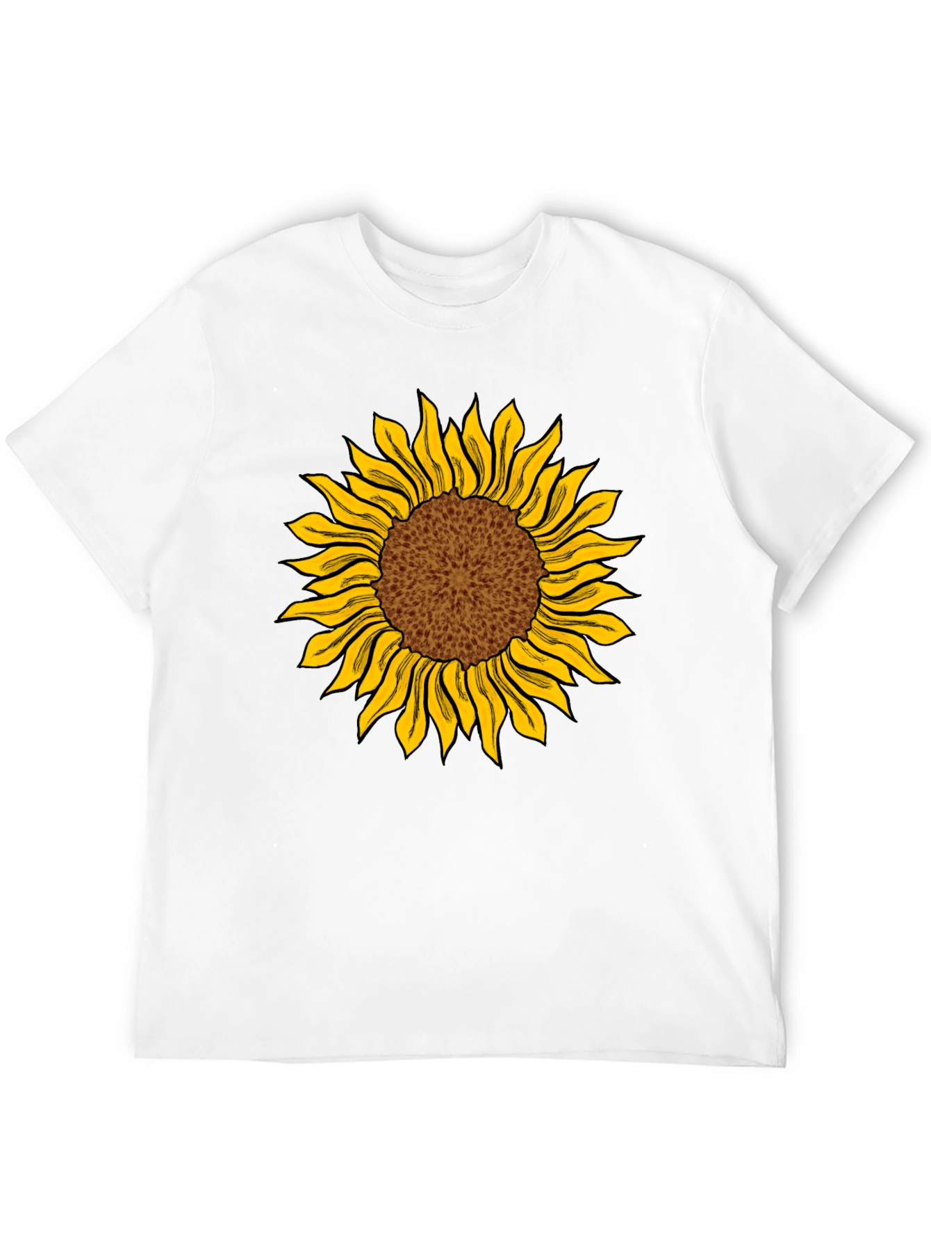 Sunflower Graphic Print Black T-Shirt