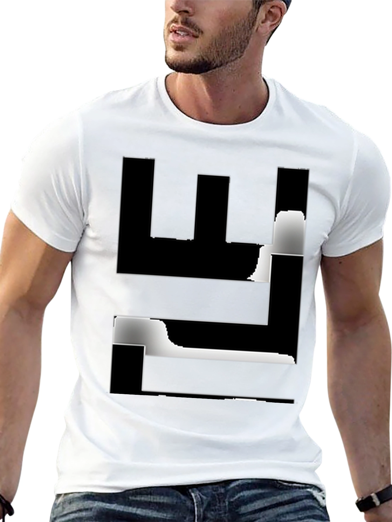 Abstract Graphic Black T-Shirt