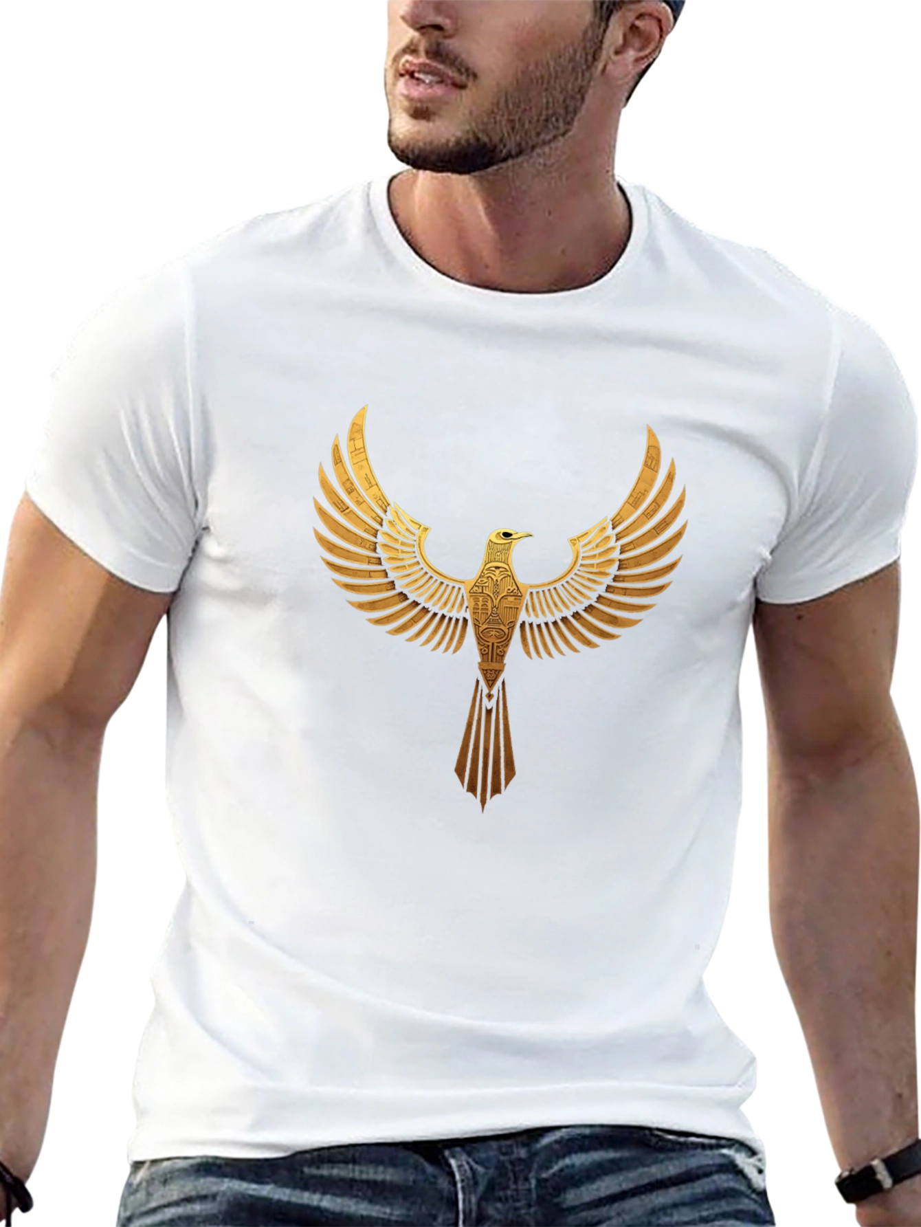 Golden Eagle Graphic Black T-Shirt