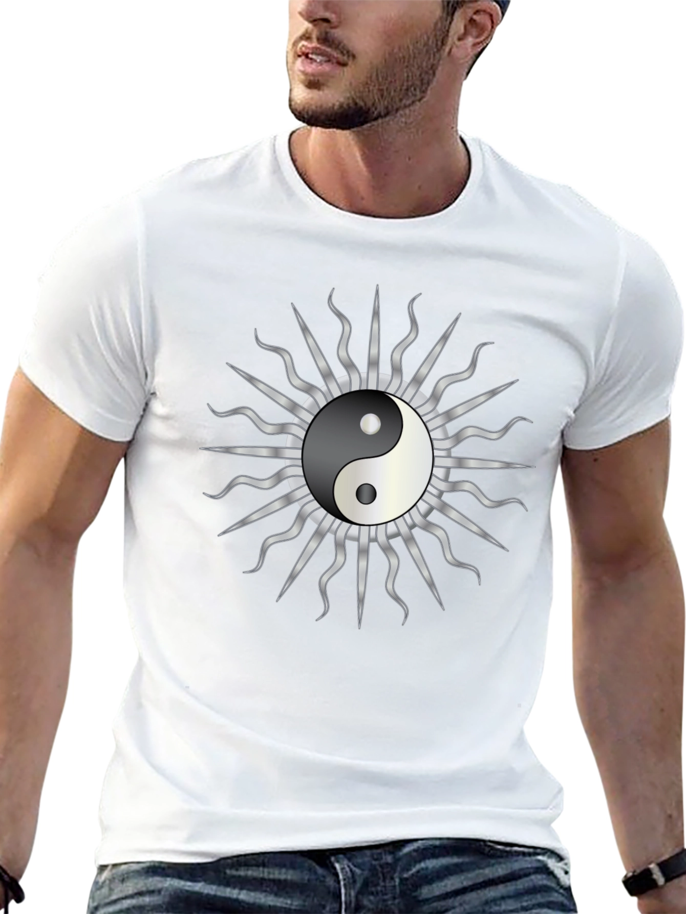 Yin Yang Sun Graphic T-Shirt - Harmony & Style
