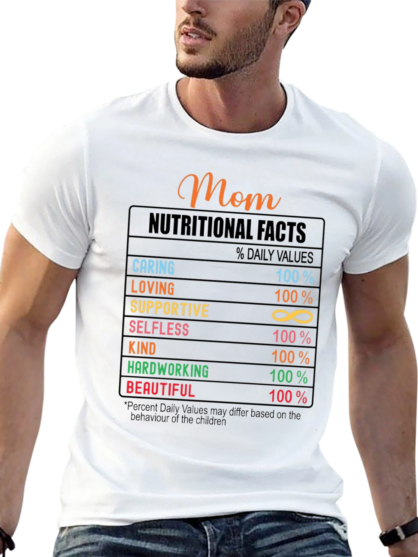 Mom Nutritional Facts Graphic T-Shirt