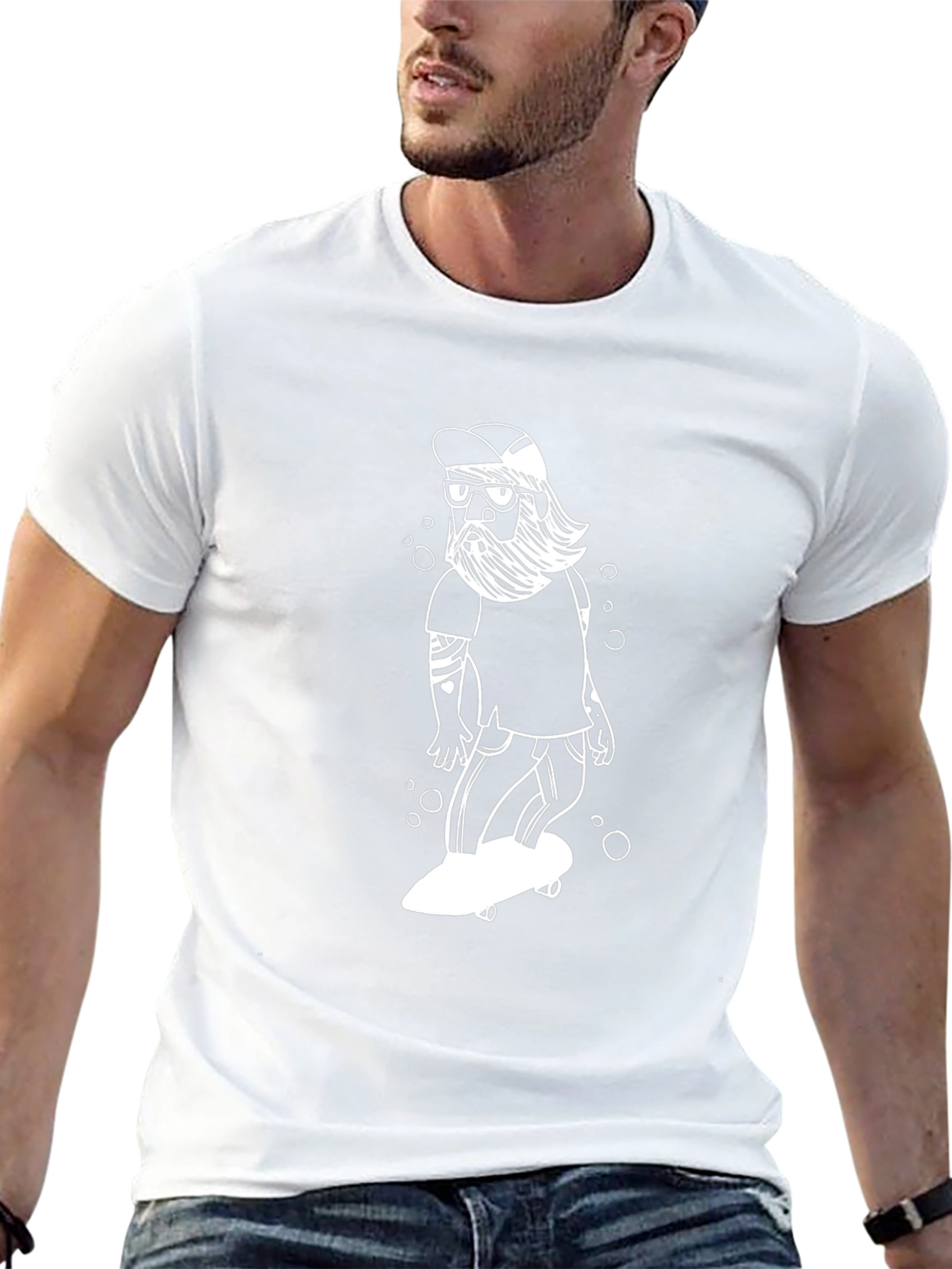 Cool Skater Graphic Tee - Black Cotton Shirt