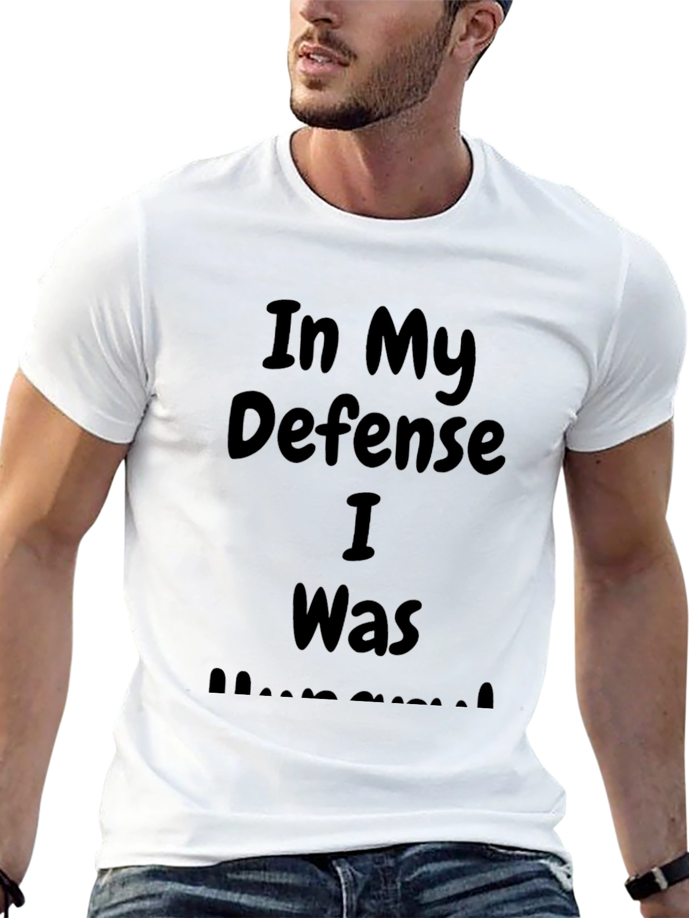 In My Defense I Was Hungry Black T-Shirt