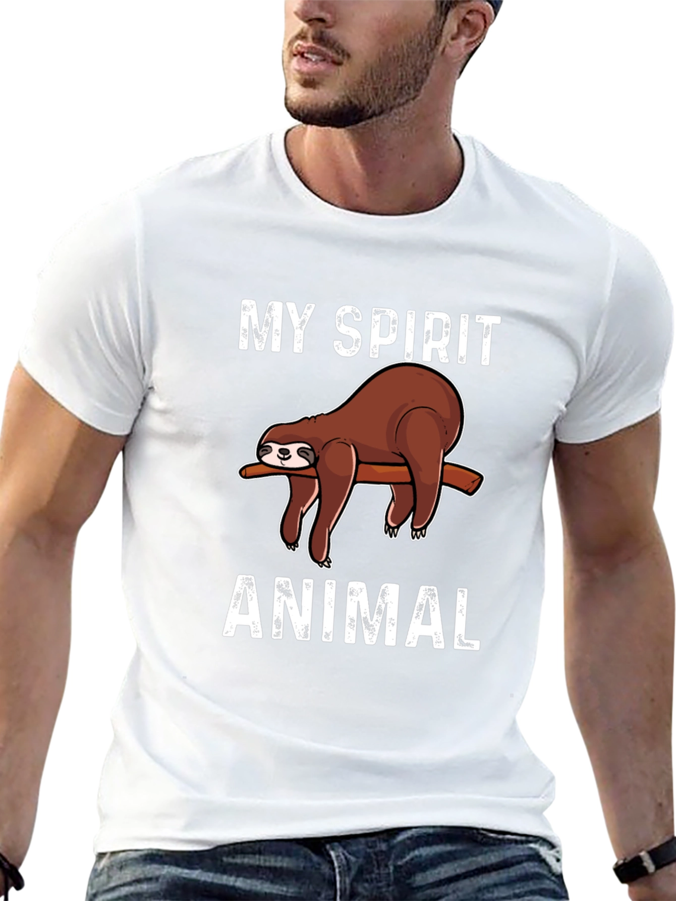 My Spirit Animal Sloth Graphic Tee - Black