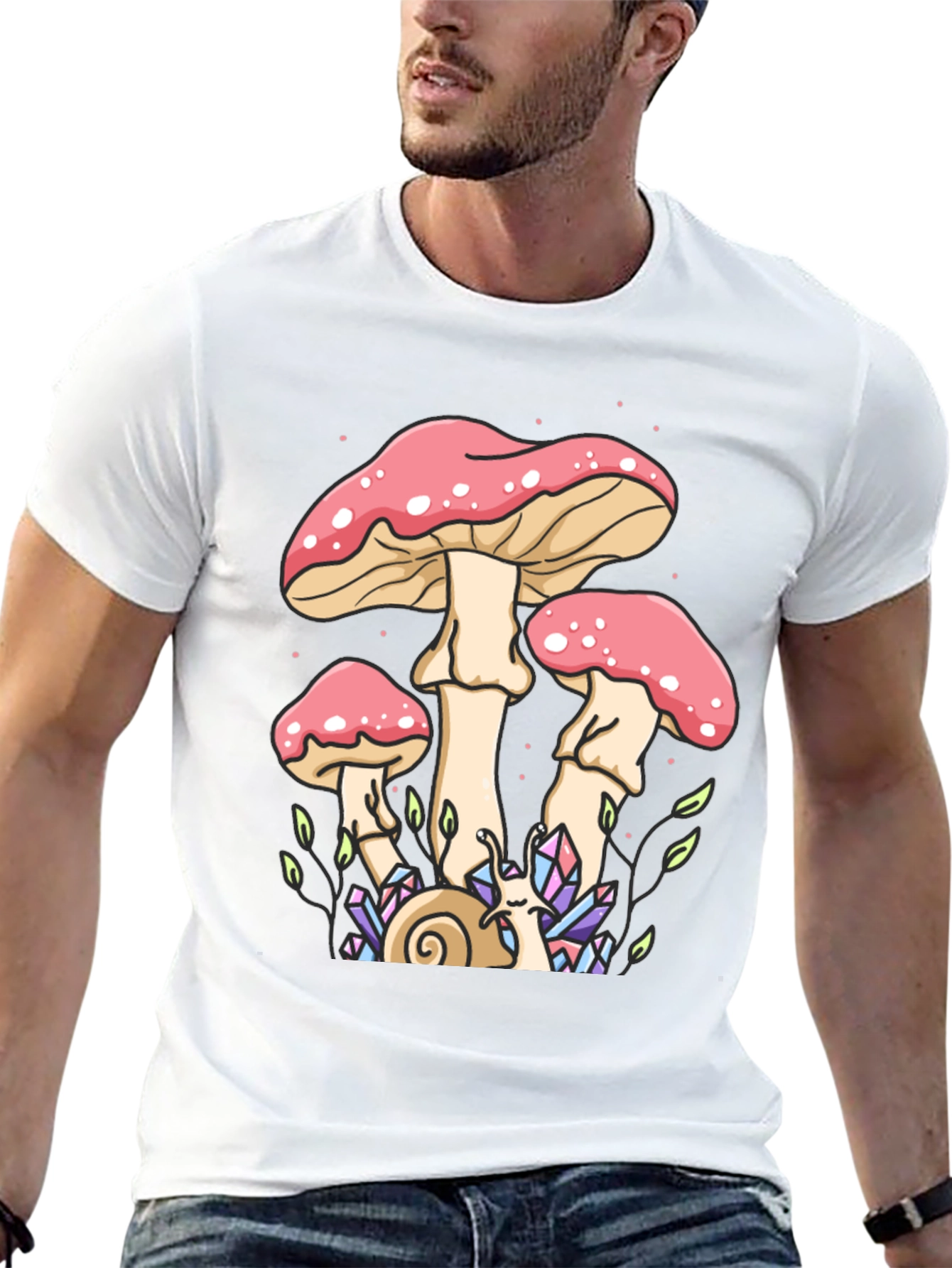 Mystical Mushroom Graphic Tee - Black