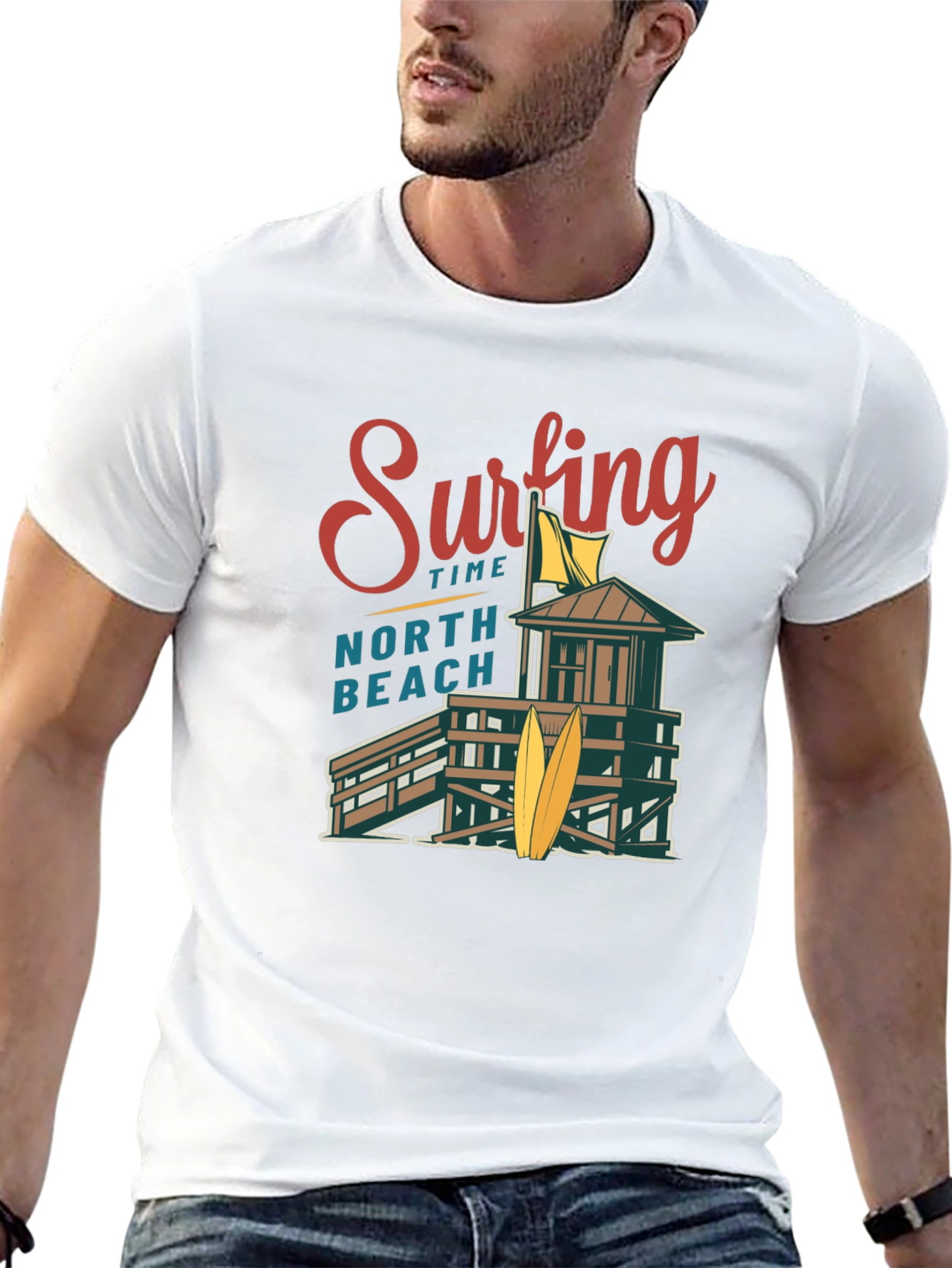 Surfing Time North Beach Graphic T-Shirt