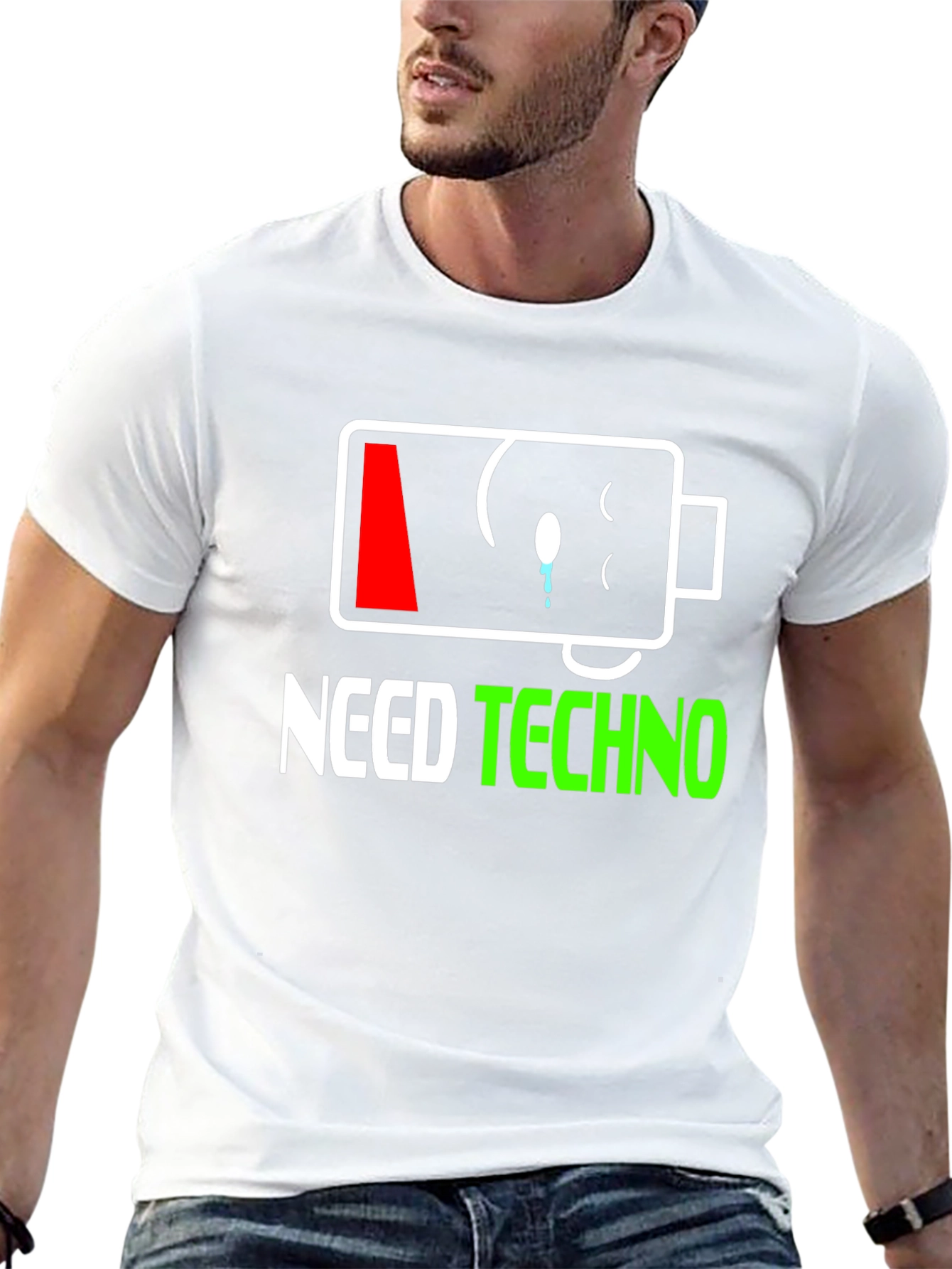 Need Techno T-Shirt - Low Battery Graphic Tee
