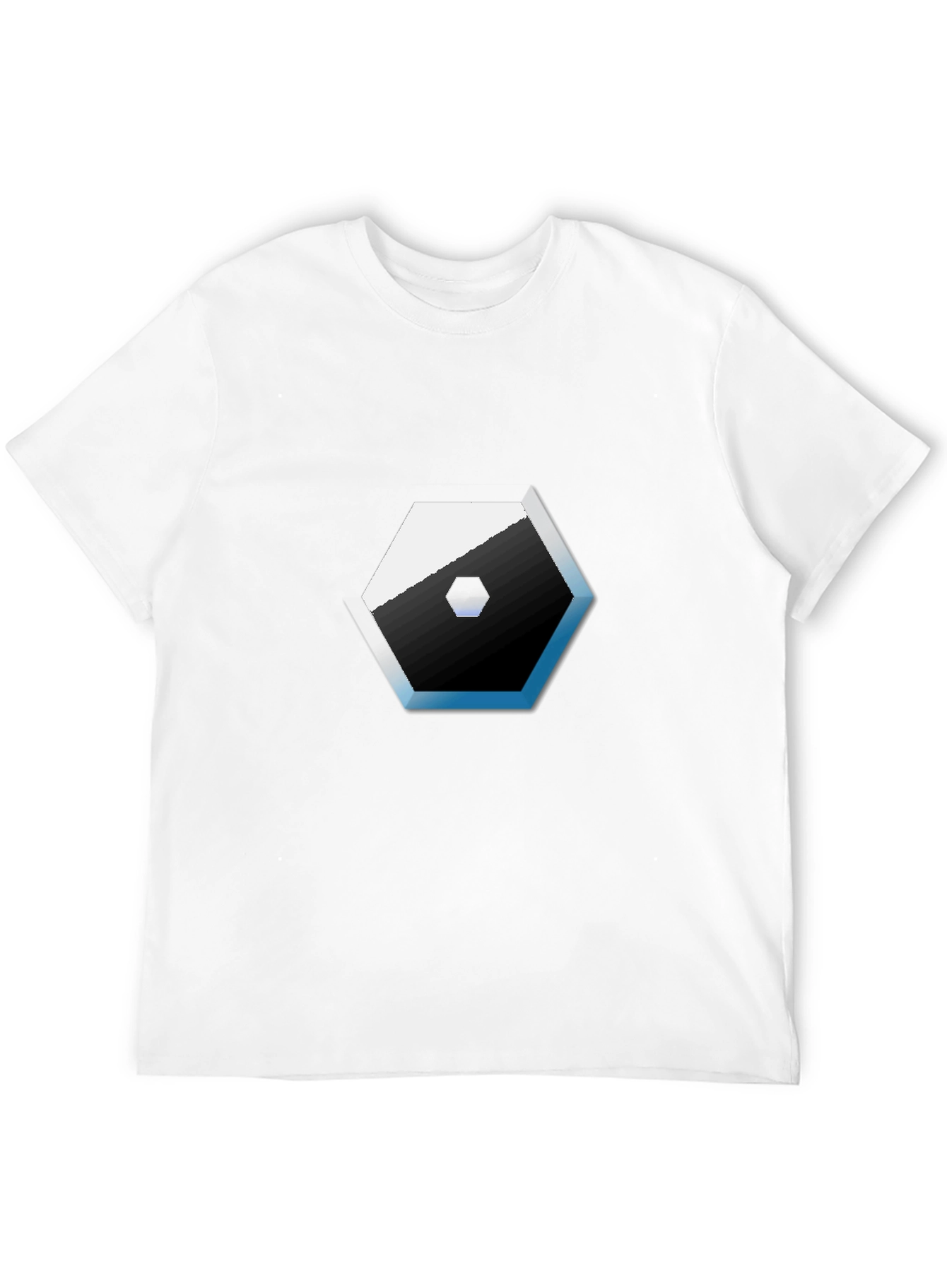 Modern Hexagon Graphic Tee - Black Cotton Blend
