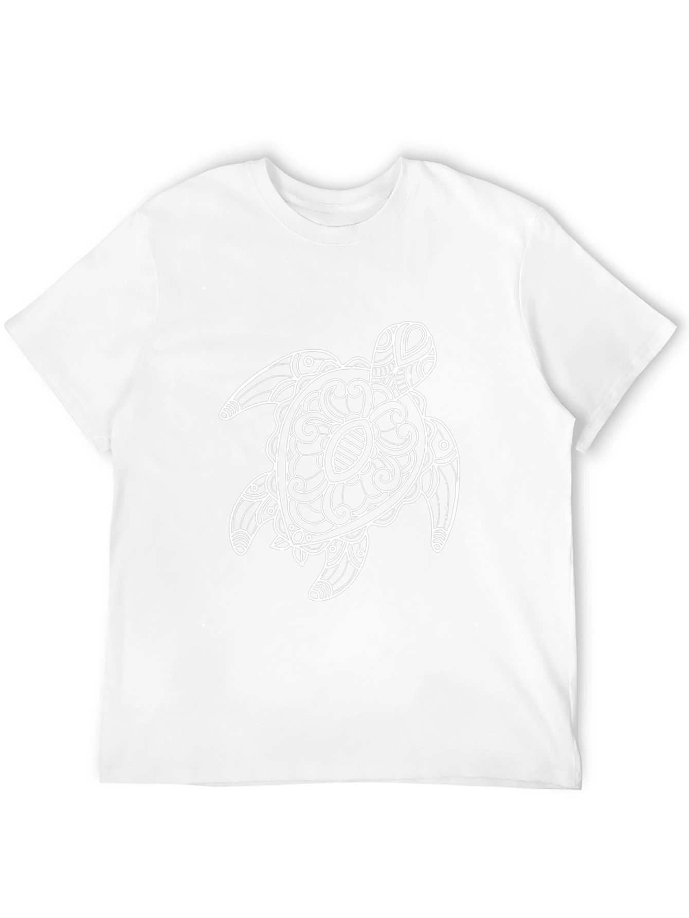 Black Tee with Ornate Turtle Graphic