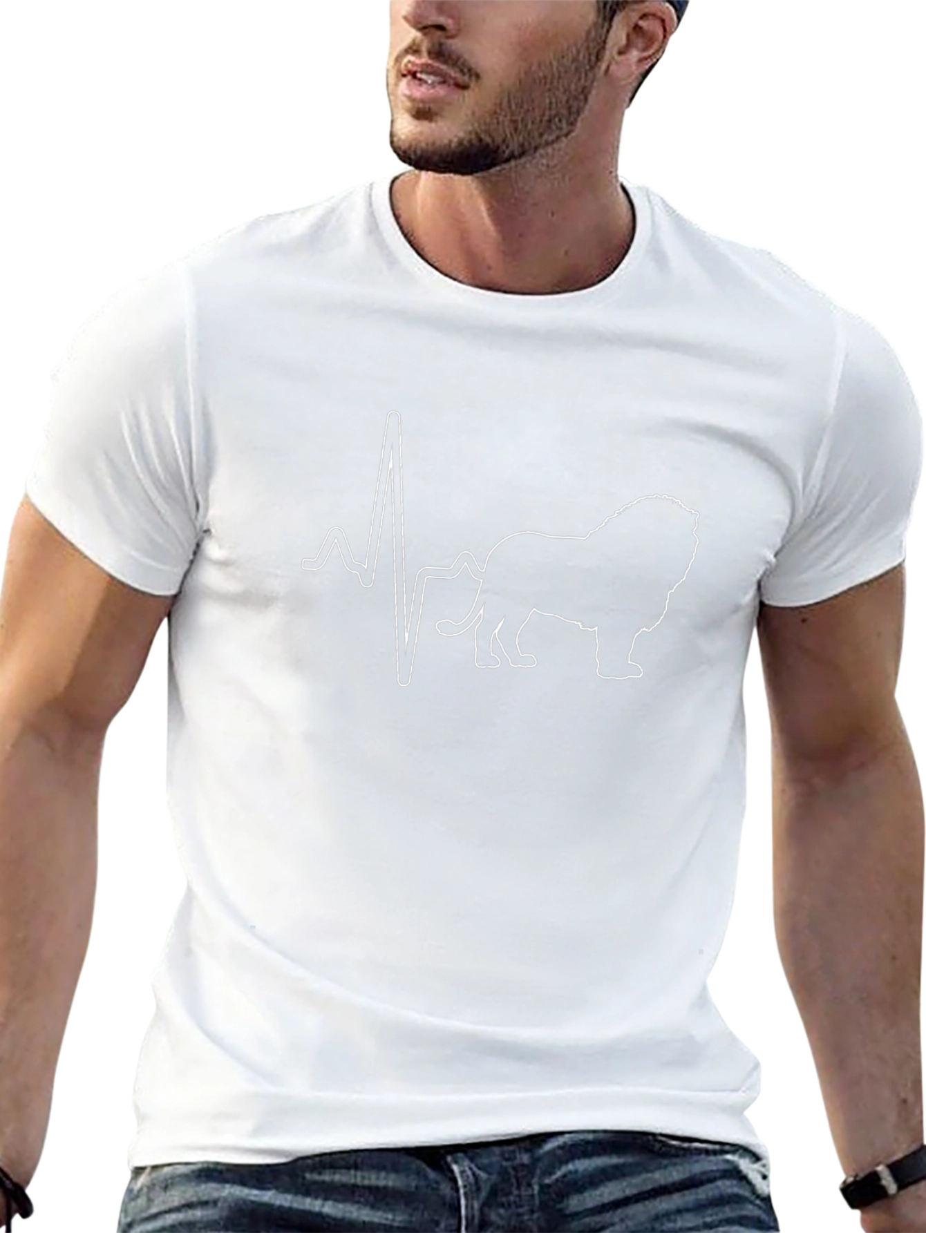 Lion Heartbeat Graphic Tee - Stylish Black T-Shirt