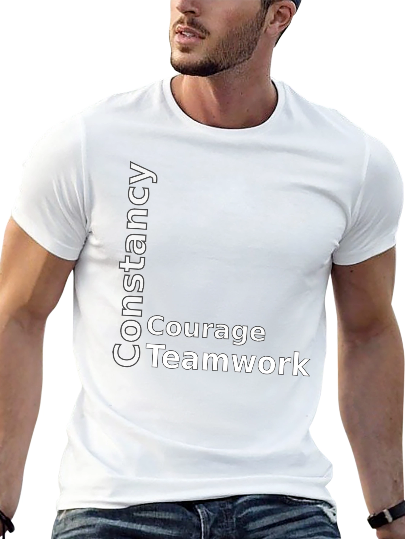 Constancy Courage Teamwork Black T-Shirt