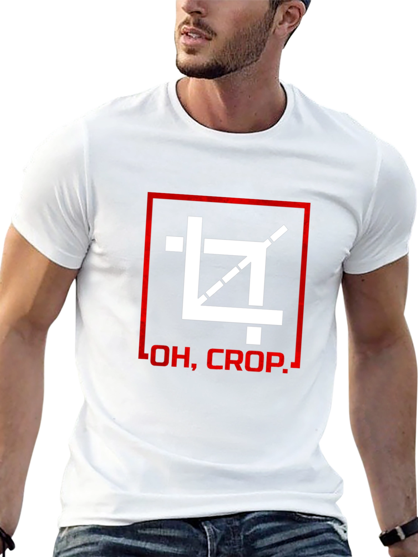 Oh Crop! Graphic Print Black T-Shirt