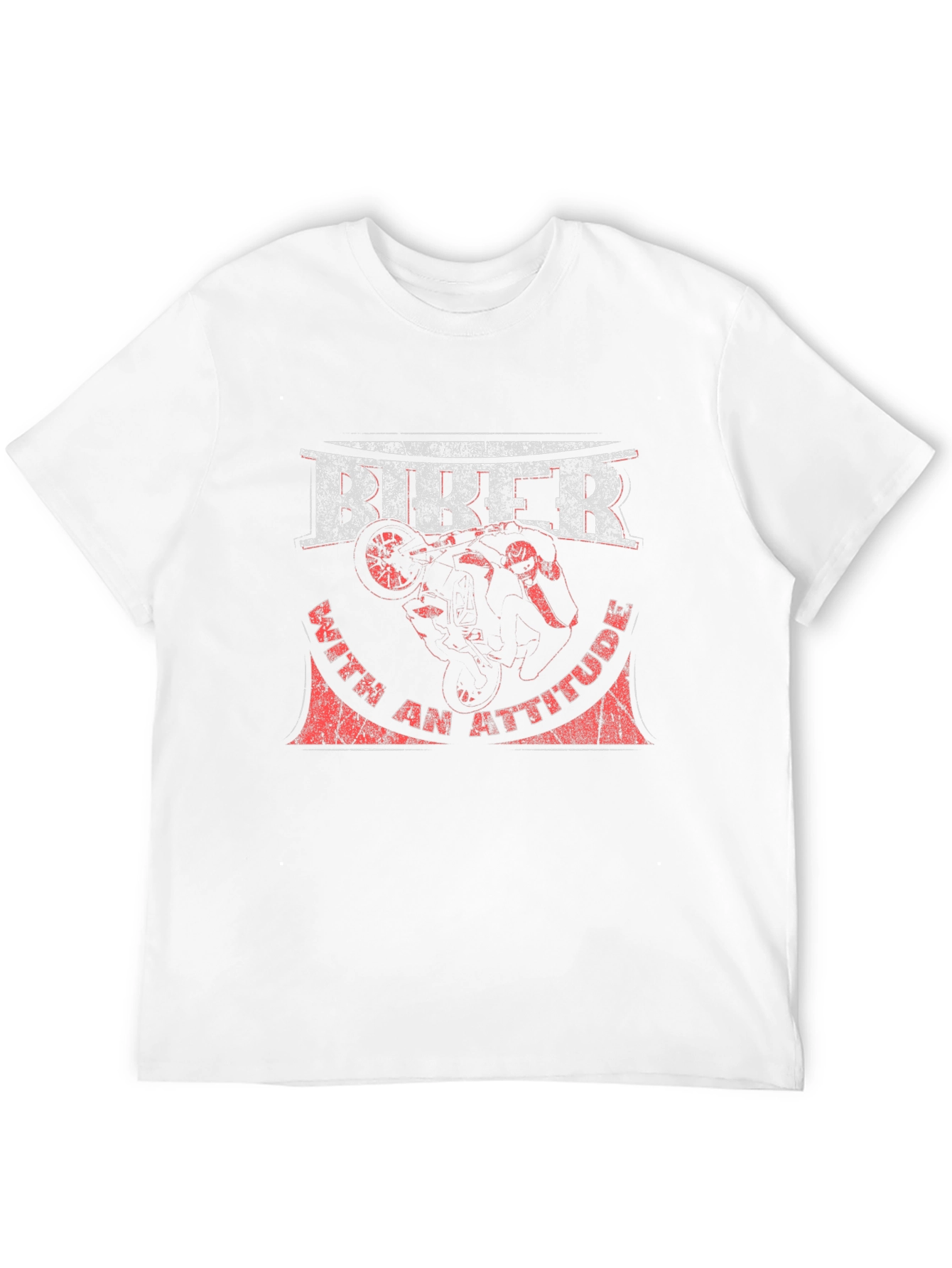 Biker With Attitude Graphic Tee - Black