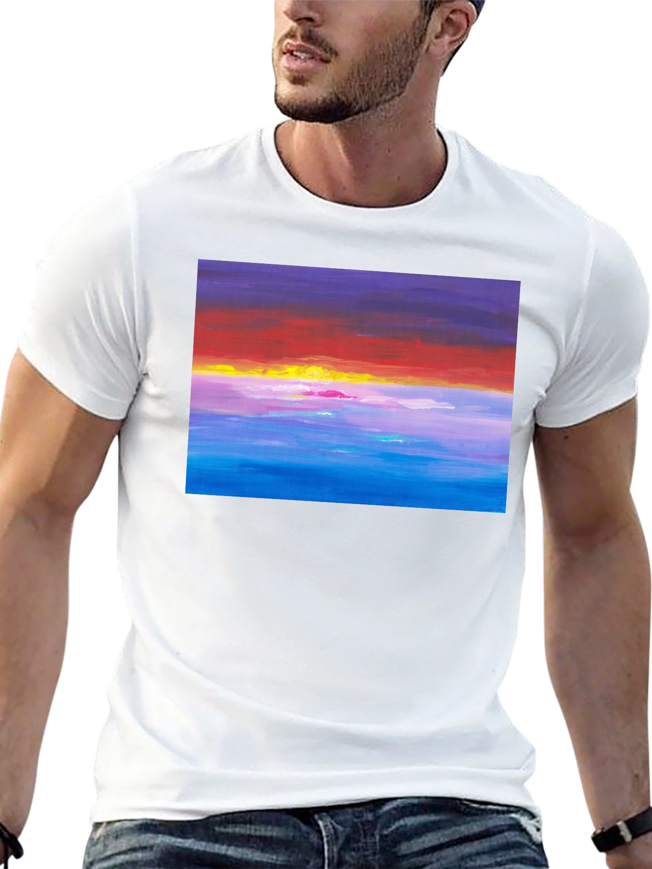 Sunset Seascape Graphic Tee - Black