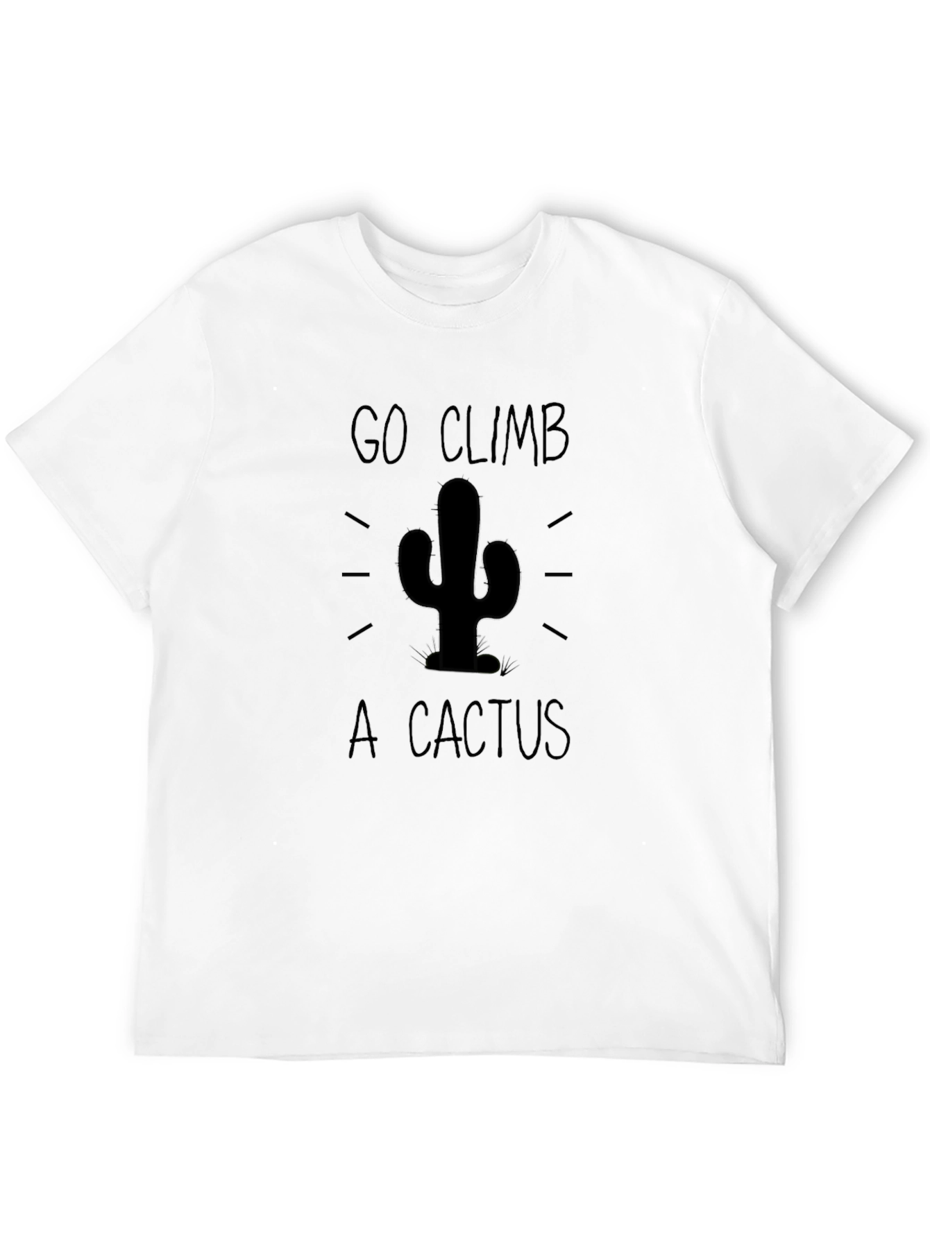 Go Climb A Cactus Black Graphic T-Shirt