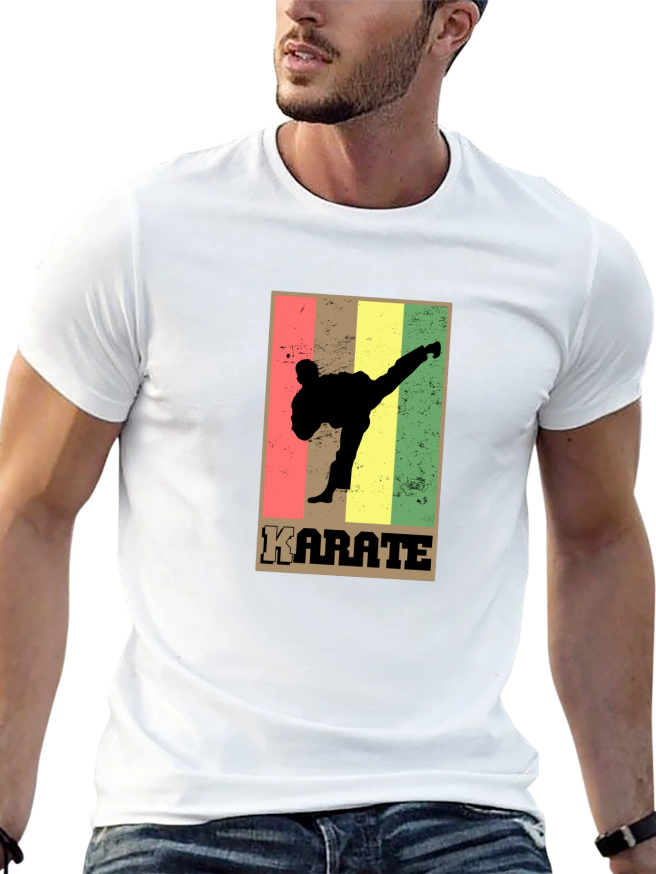 Karate Retro Style Graphic T-Shirt
