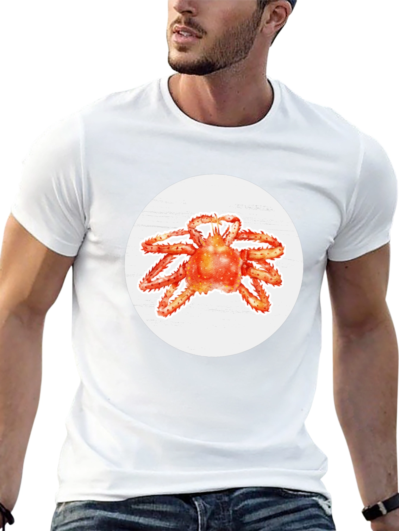 Crab Graphic Tee - Casual Mens T-Shirt