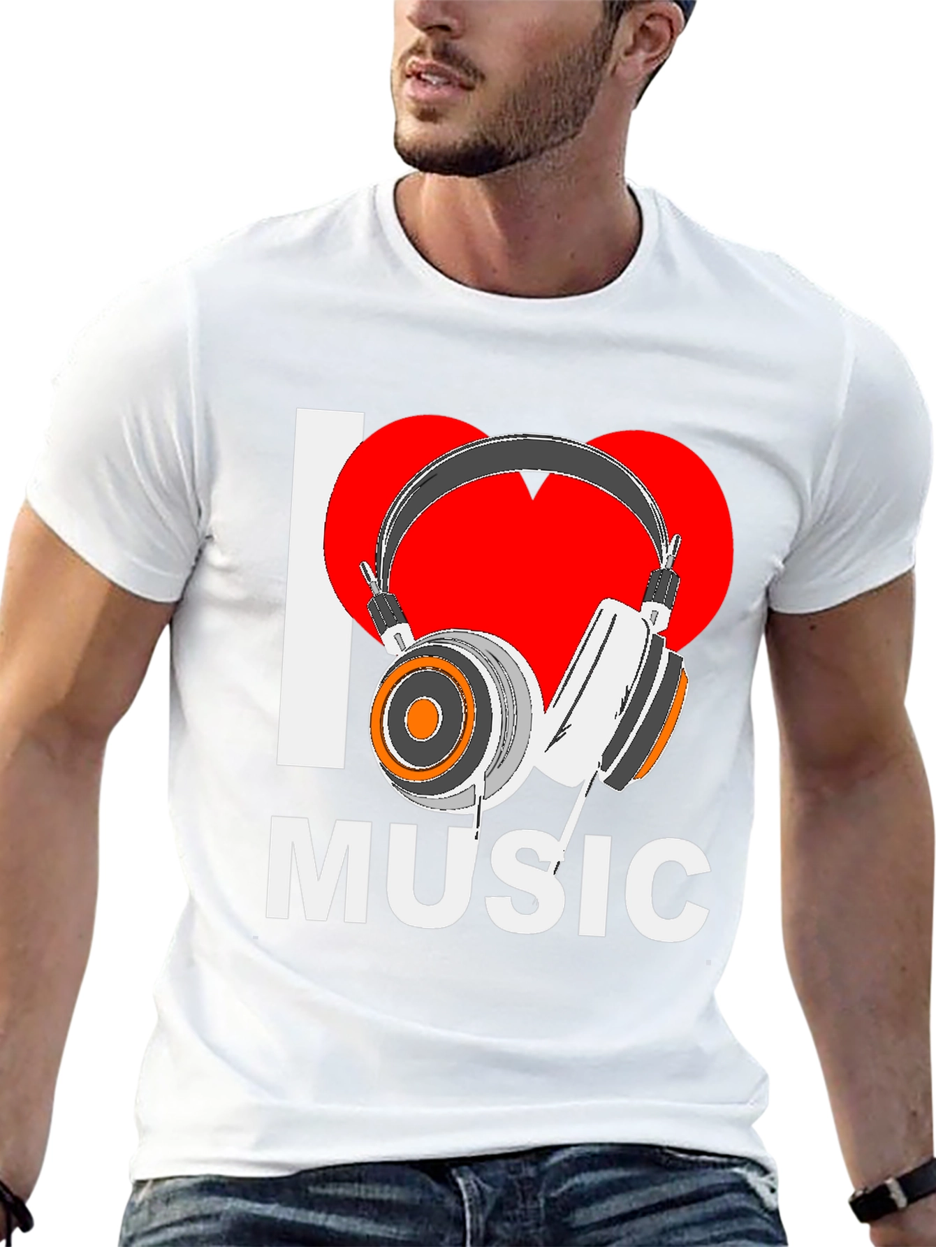 I Love Music Black Graphic Tee