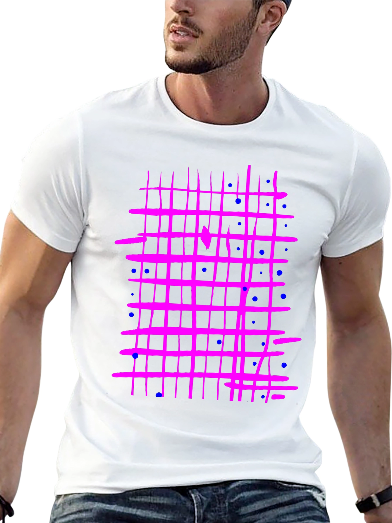 Retro Grid T-Shirt - Abstract Design