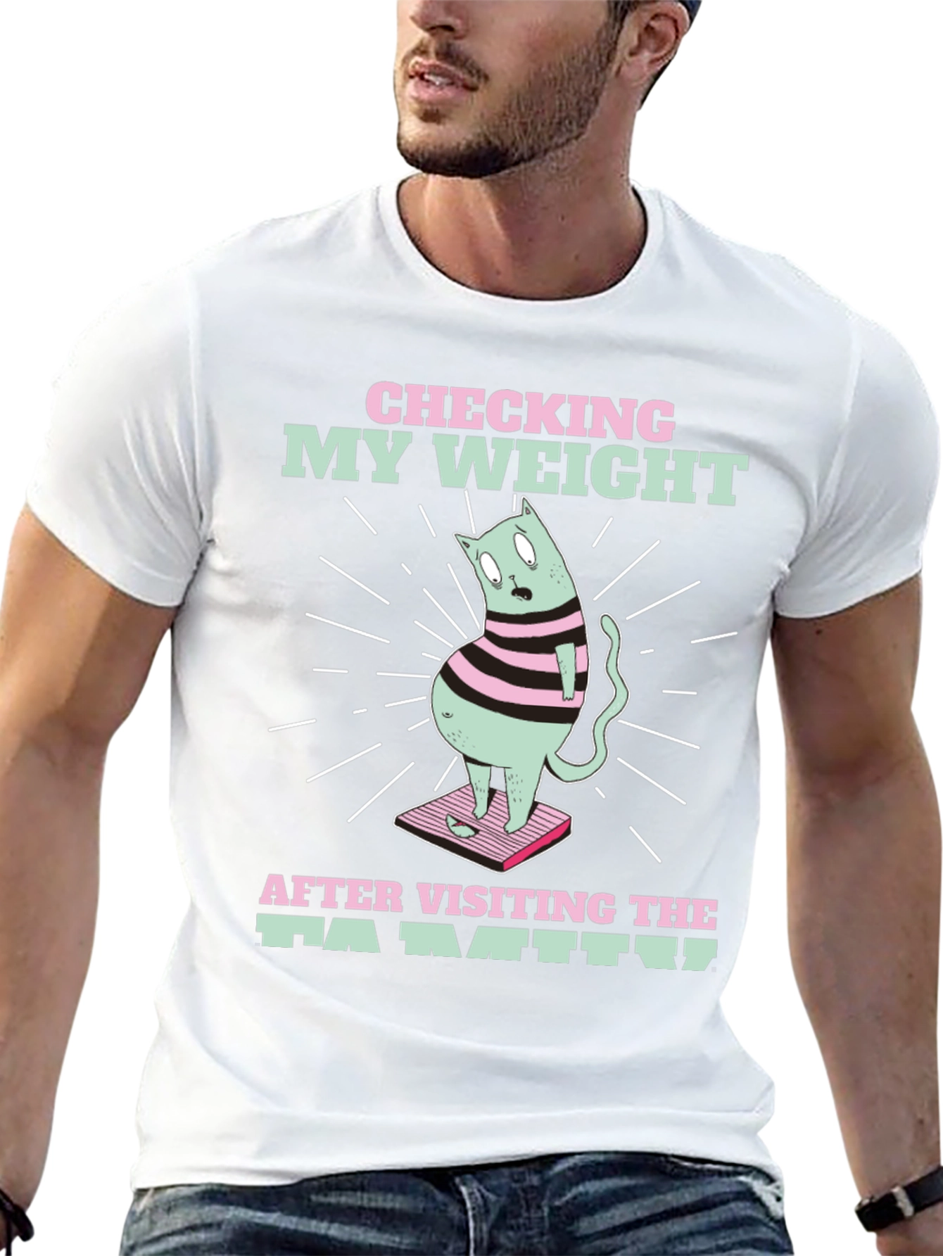 Funny Cat Weight T-Shirt - After Family Visit Tee