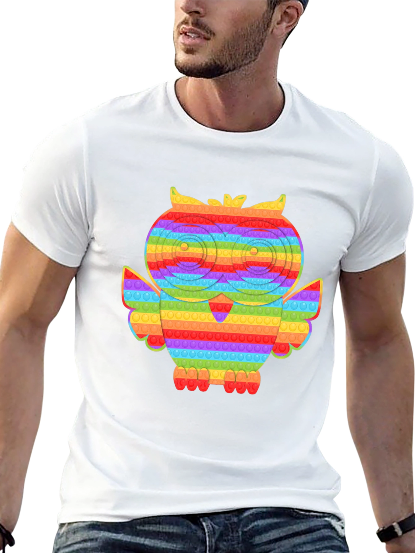 Rainbow Owl Pop It T-Shirt
