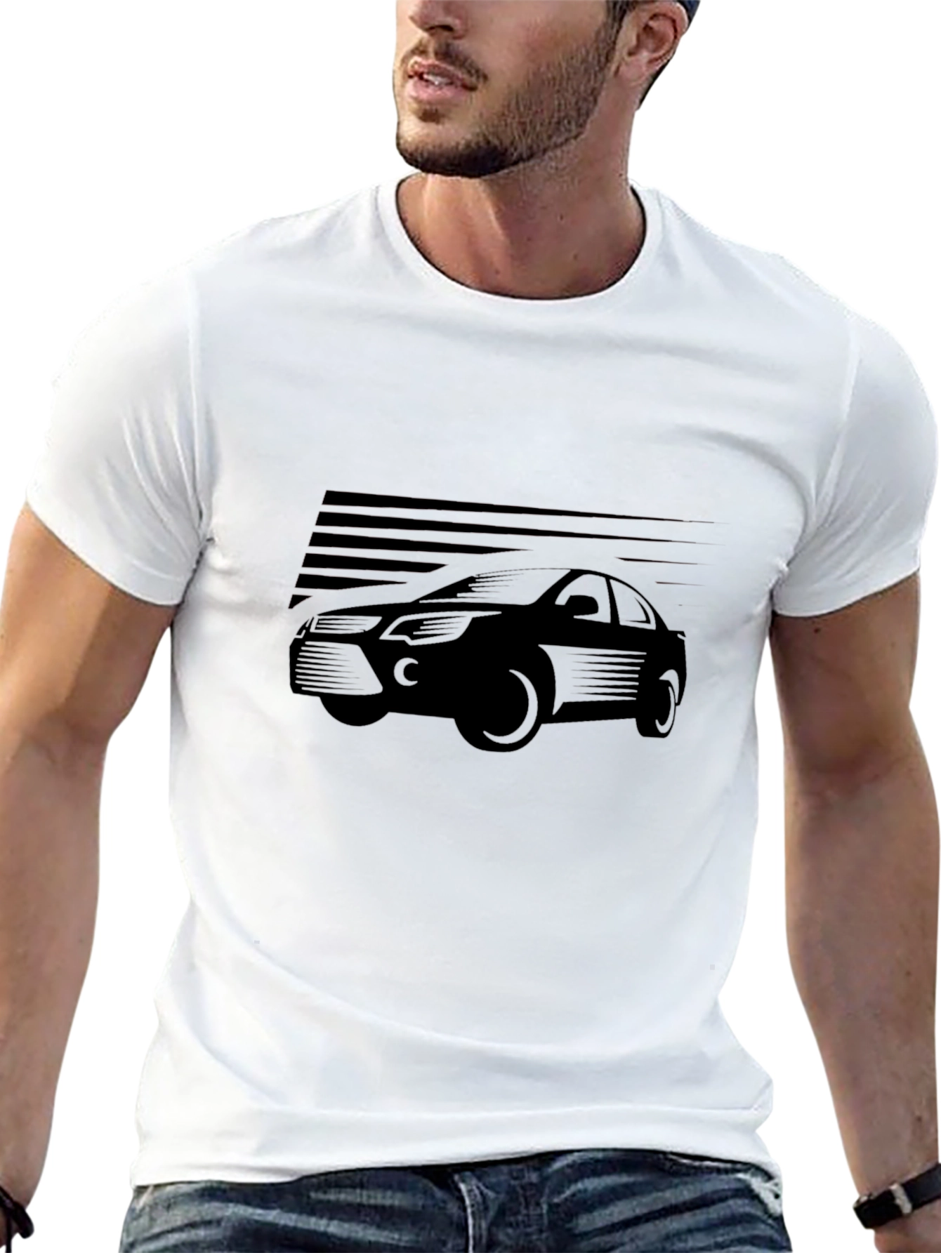 Cool Car Graphic T-Shirt - Black