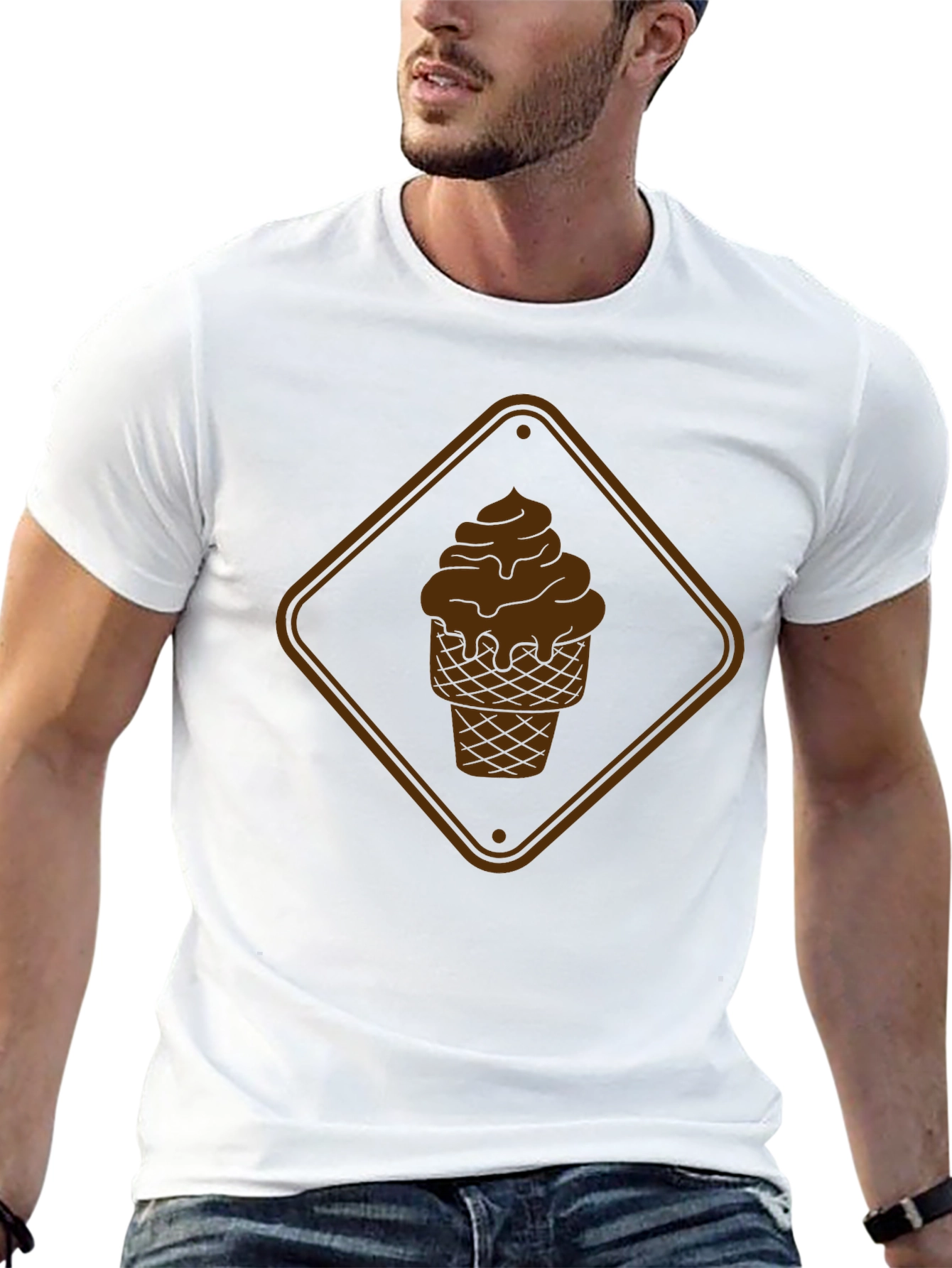 Chocolate Ice Cream Graphic Tee - Black