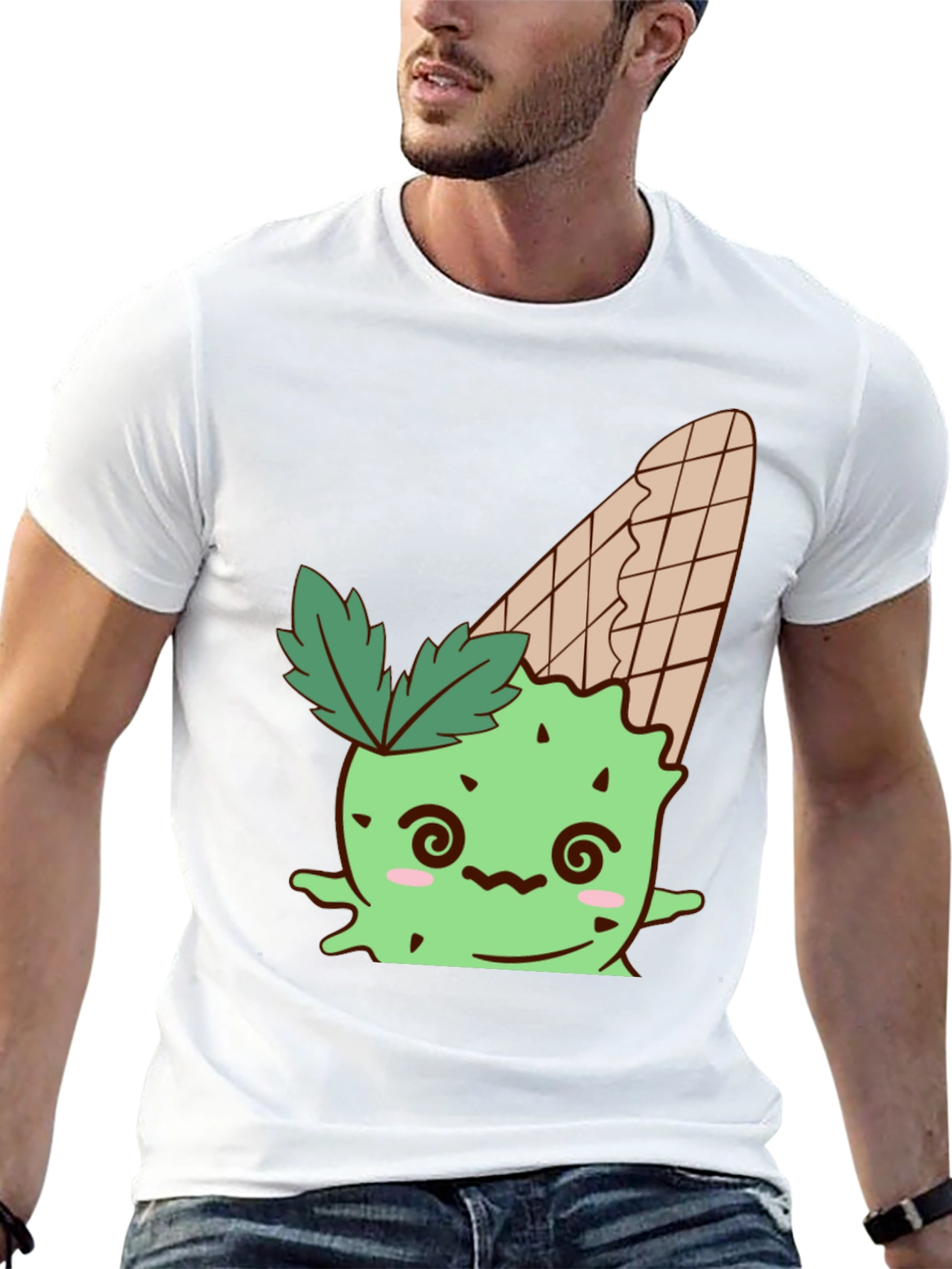 Ice Cream Cone Monster Graphic Tee - Black