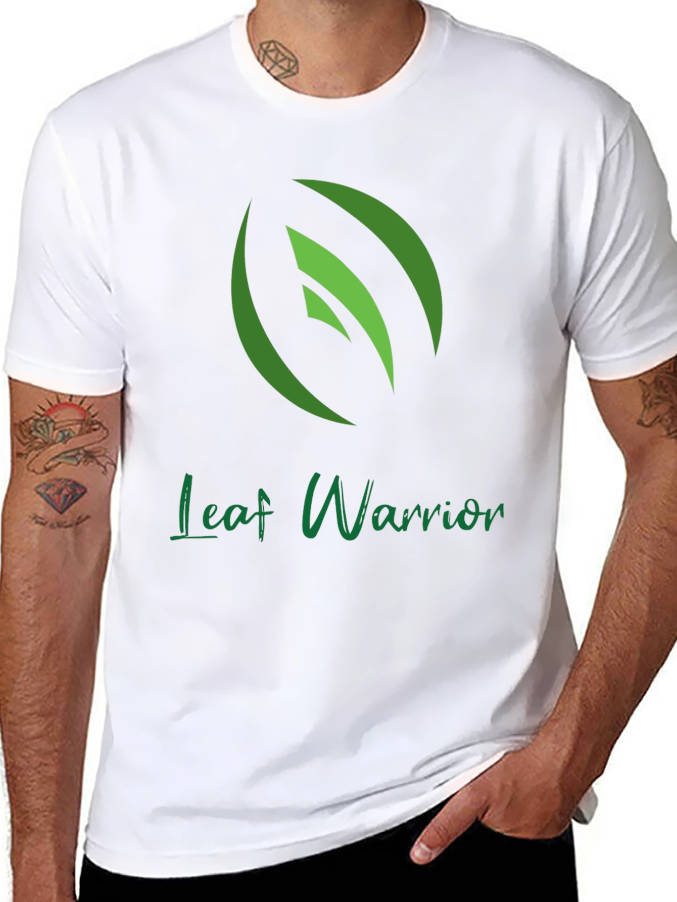 Leaf Warrior Graphic Tee - Green Leaf Design