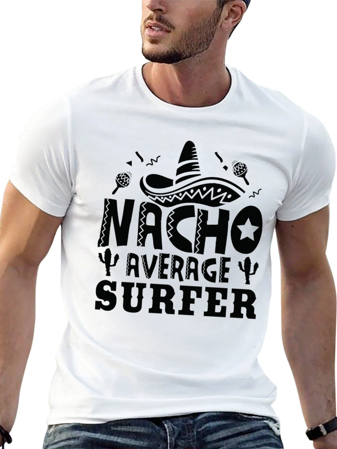 Nacho Average Surfer Funny Graphic T-Shirt
