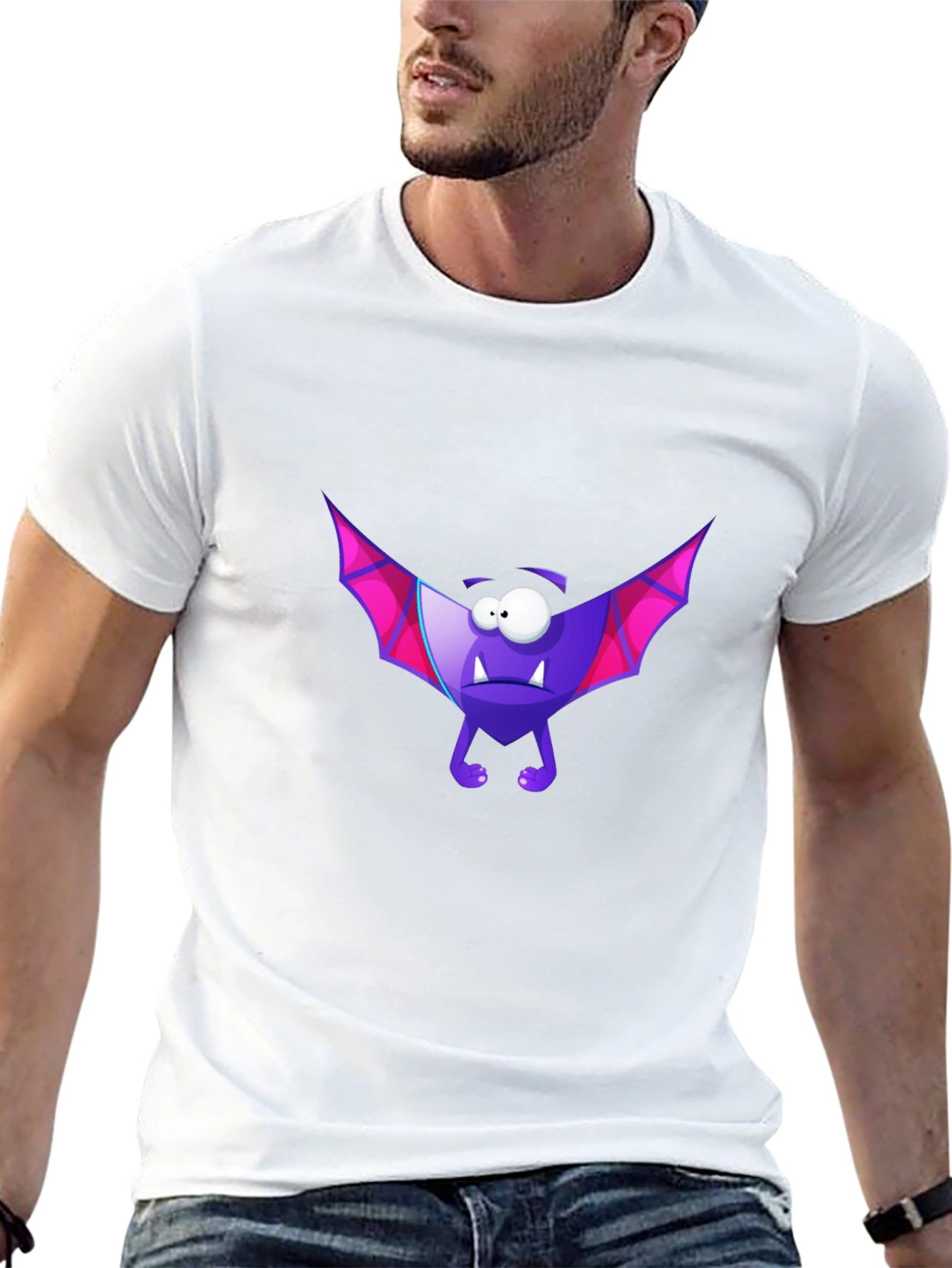 Funny Purple Bat Graphic T-Shirt