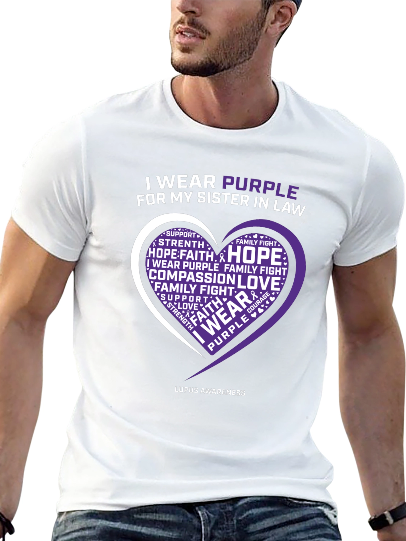Purple Lupus Awareness Heart T-Shirt