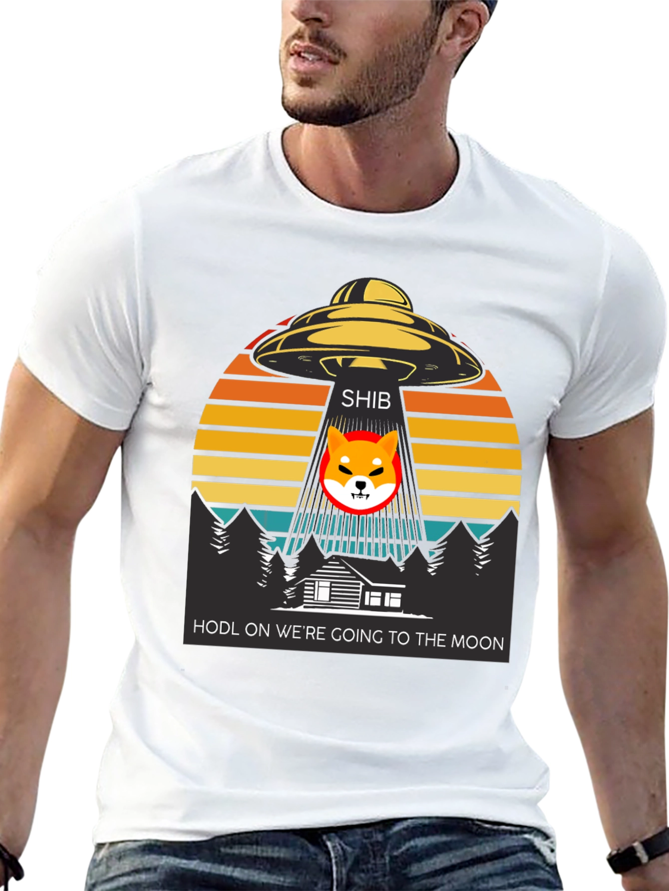 HODL To The Moon Shiba Inu T-Shirt – UFO Crypto Graphic Tee