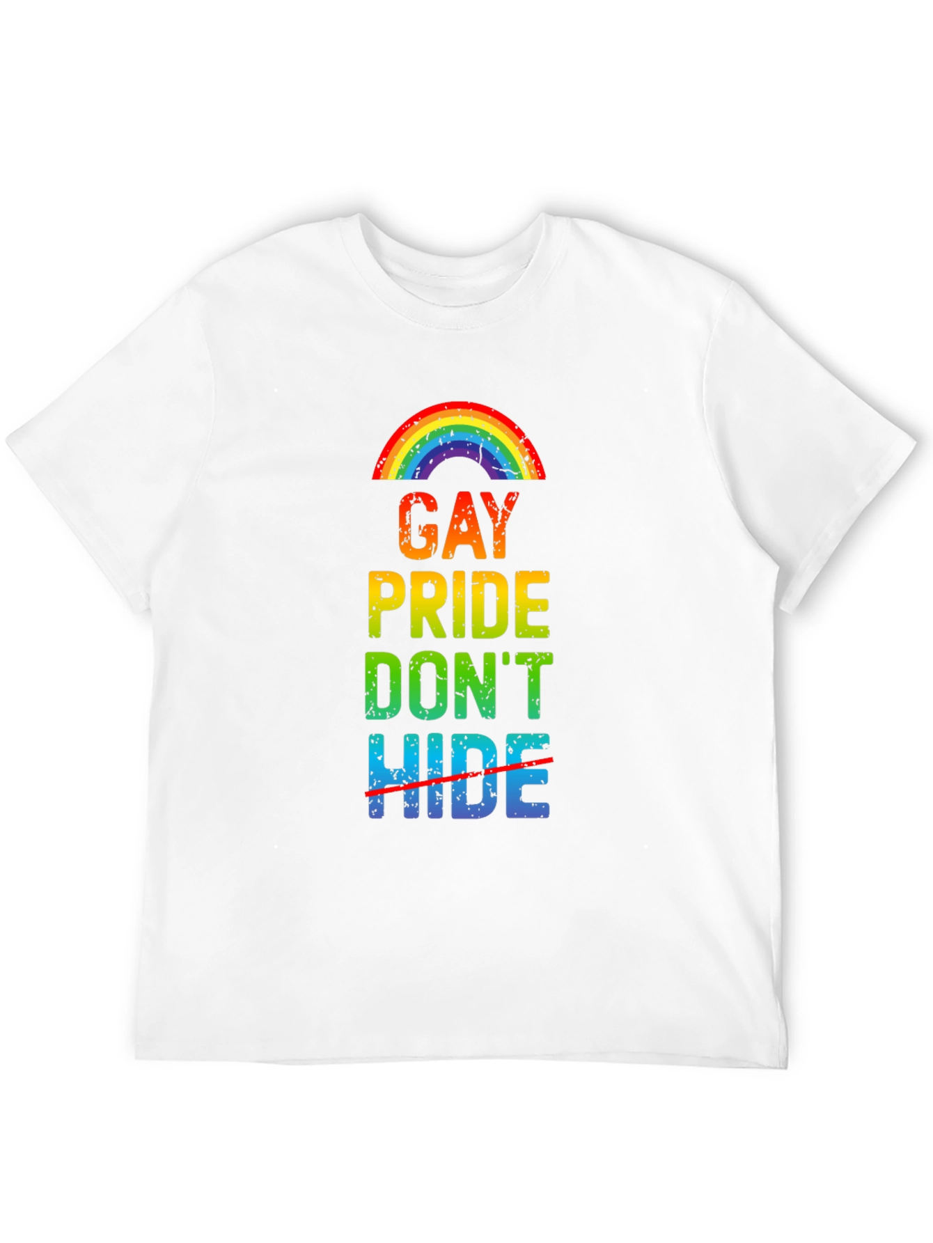 Gay Pride Dont Hide Rainbow Graphic T-Shirt
